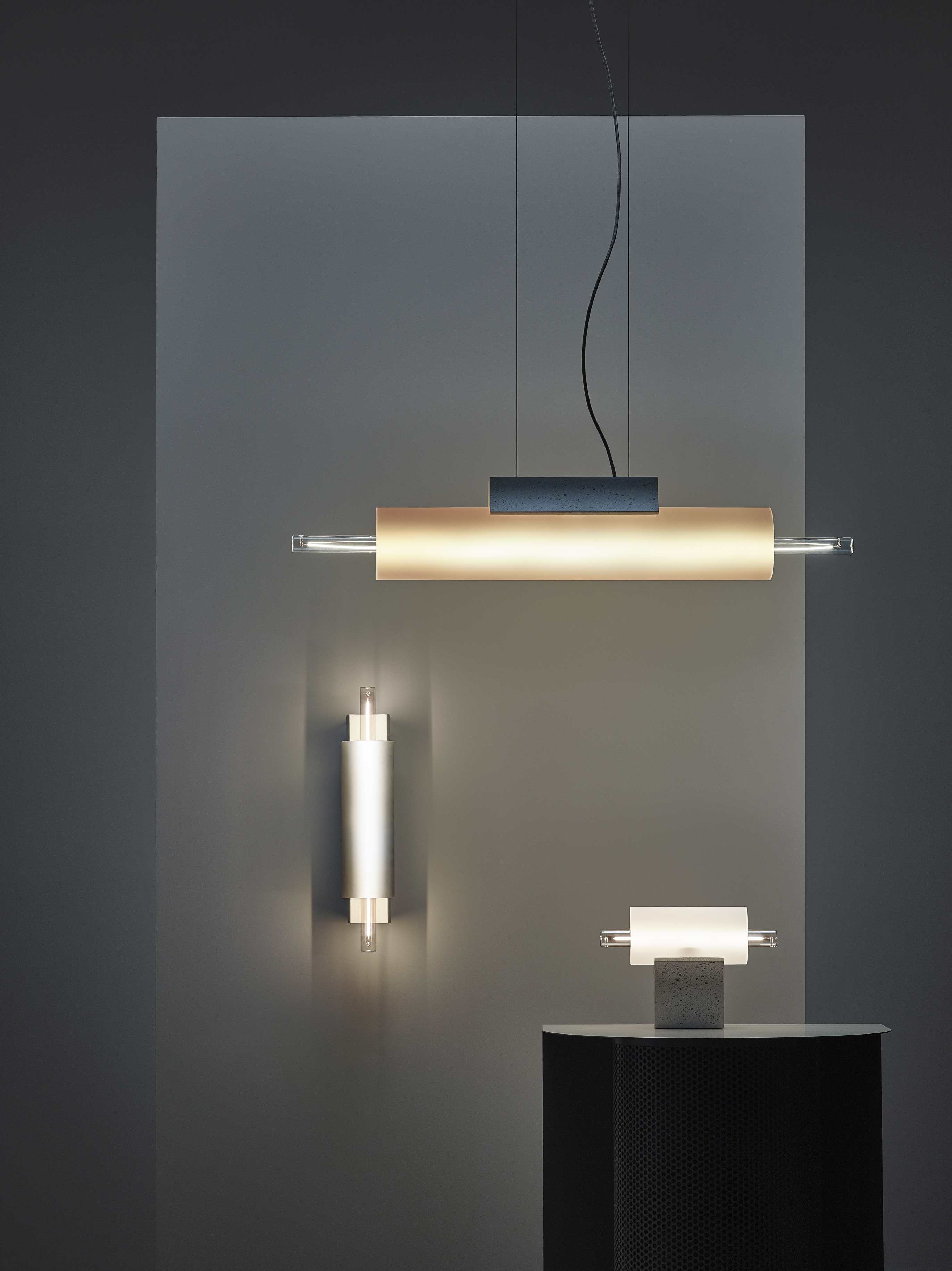Overlay concrete hanging lamp