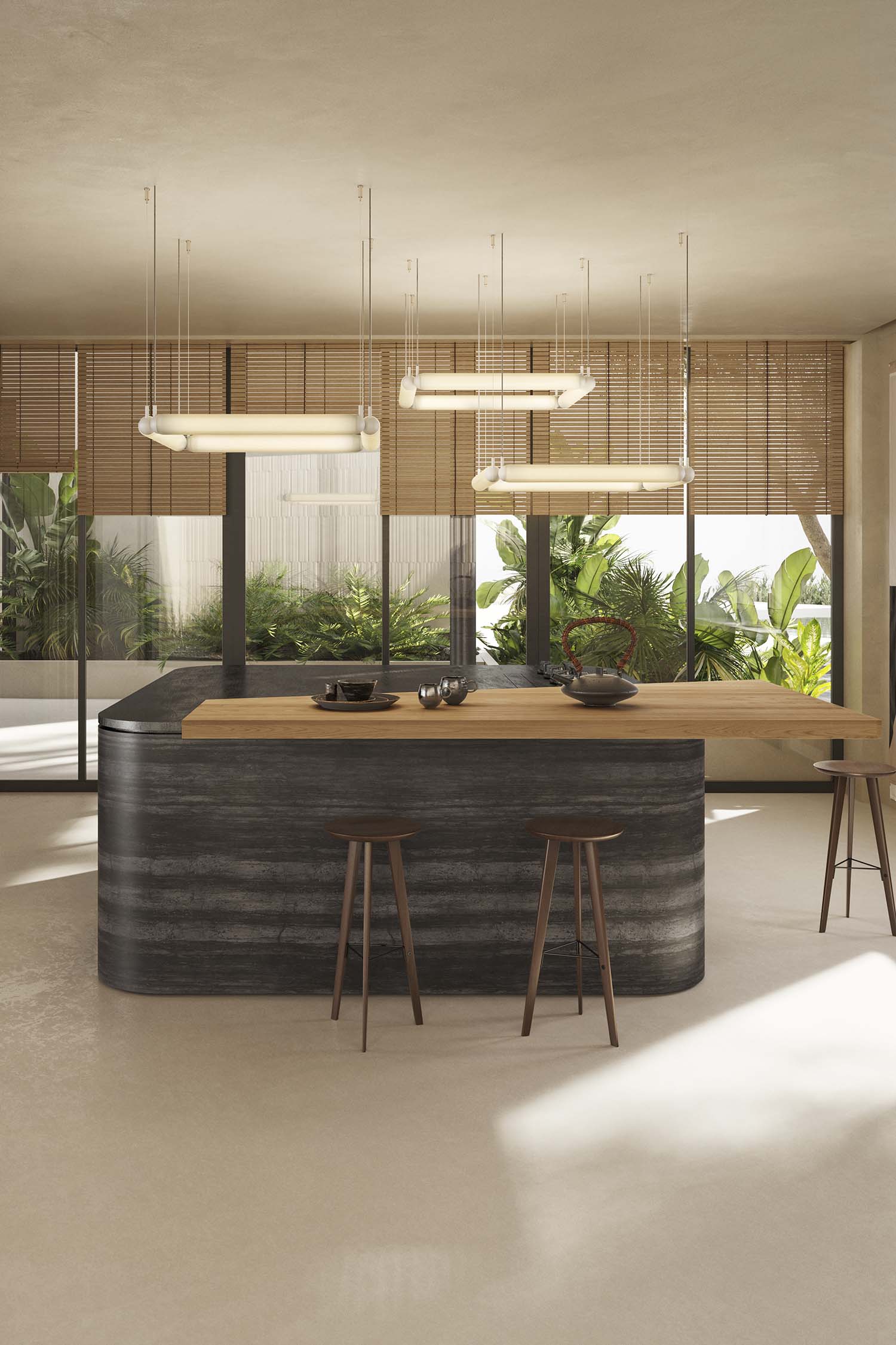 Závesná lampa PURO CONTOUR - ŠTVOREC matné sklo