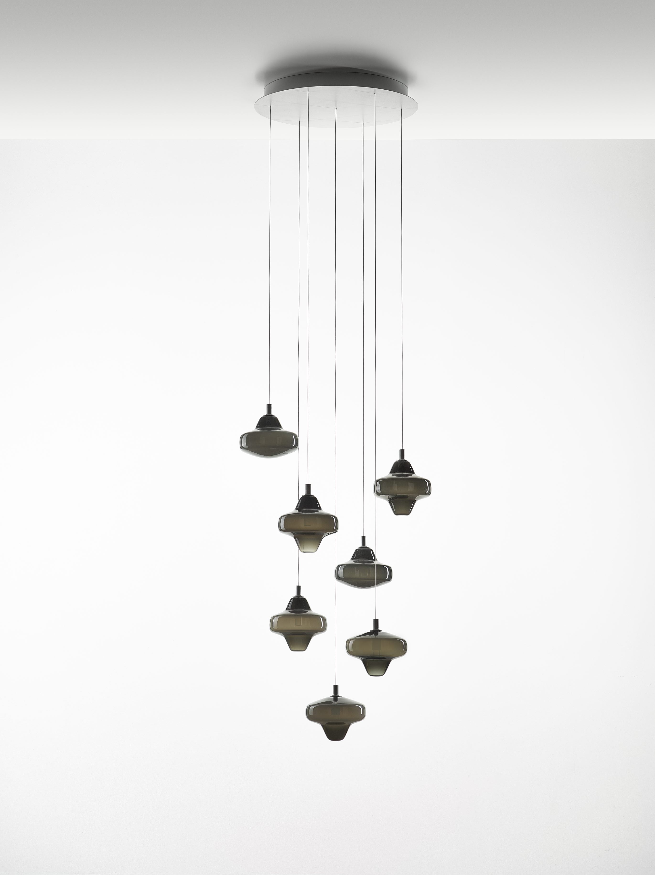 Závesná lampa STARCLOUD z fúkaného skla