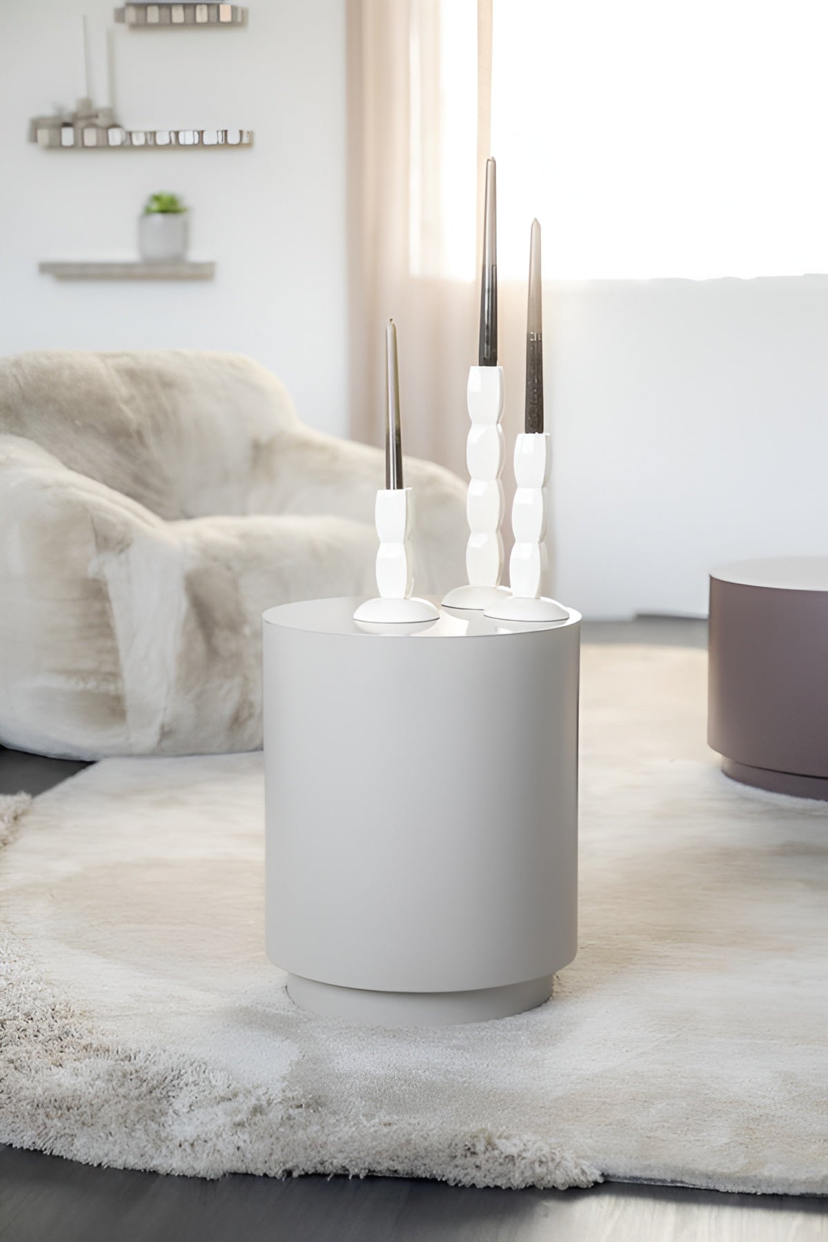 MESITA taupe side table