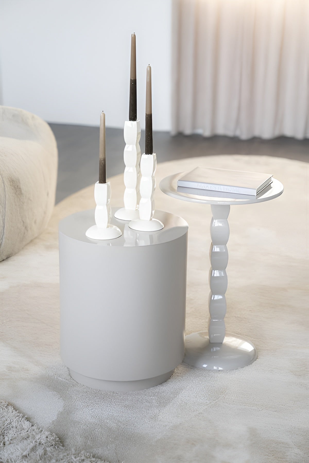 MESITA taupe side table