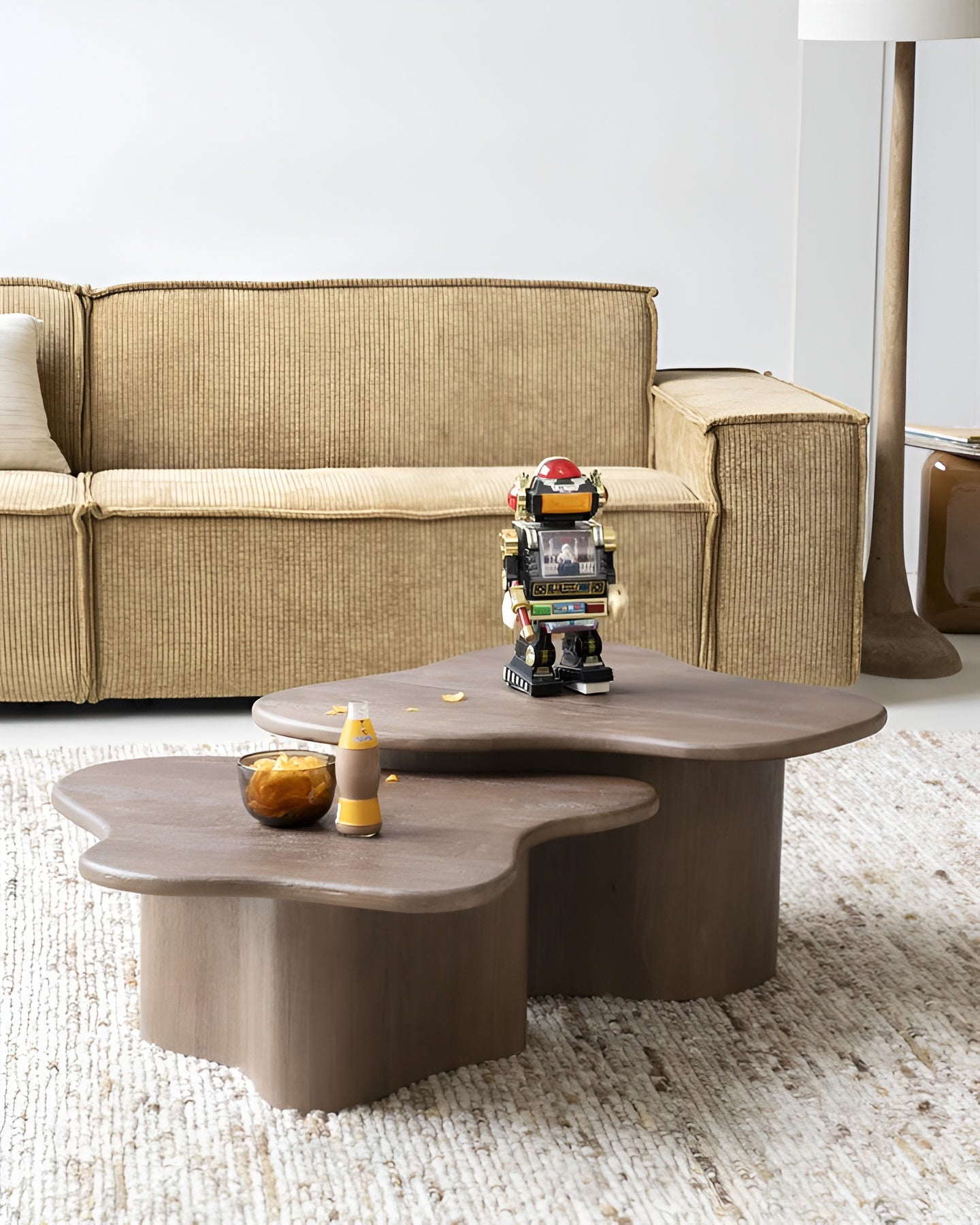 FALL coffee table set dark brown mango wood