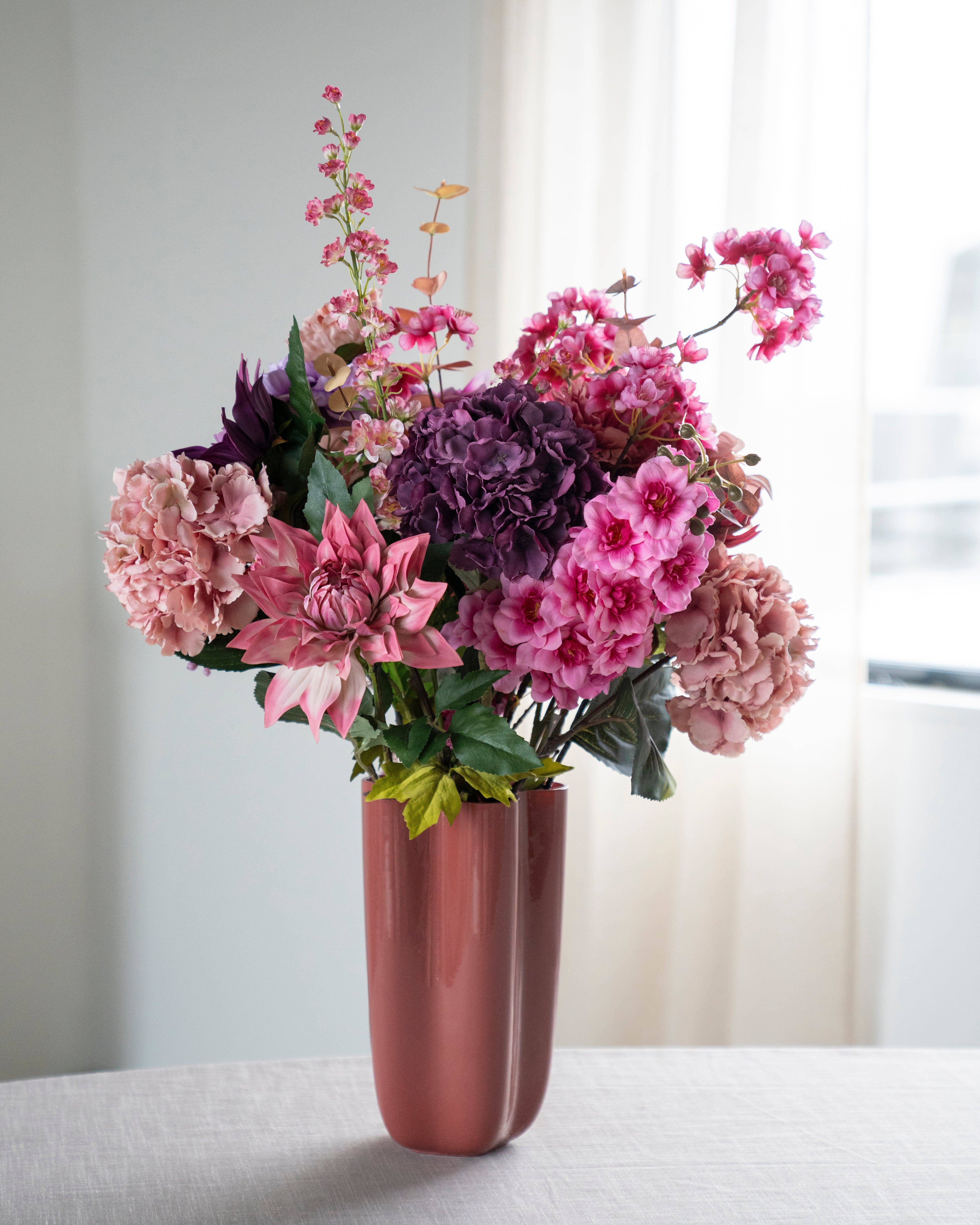 Coral FLORI glass vase