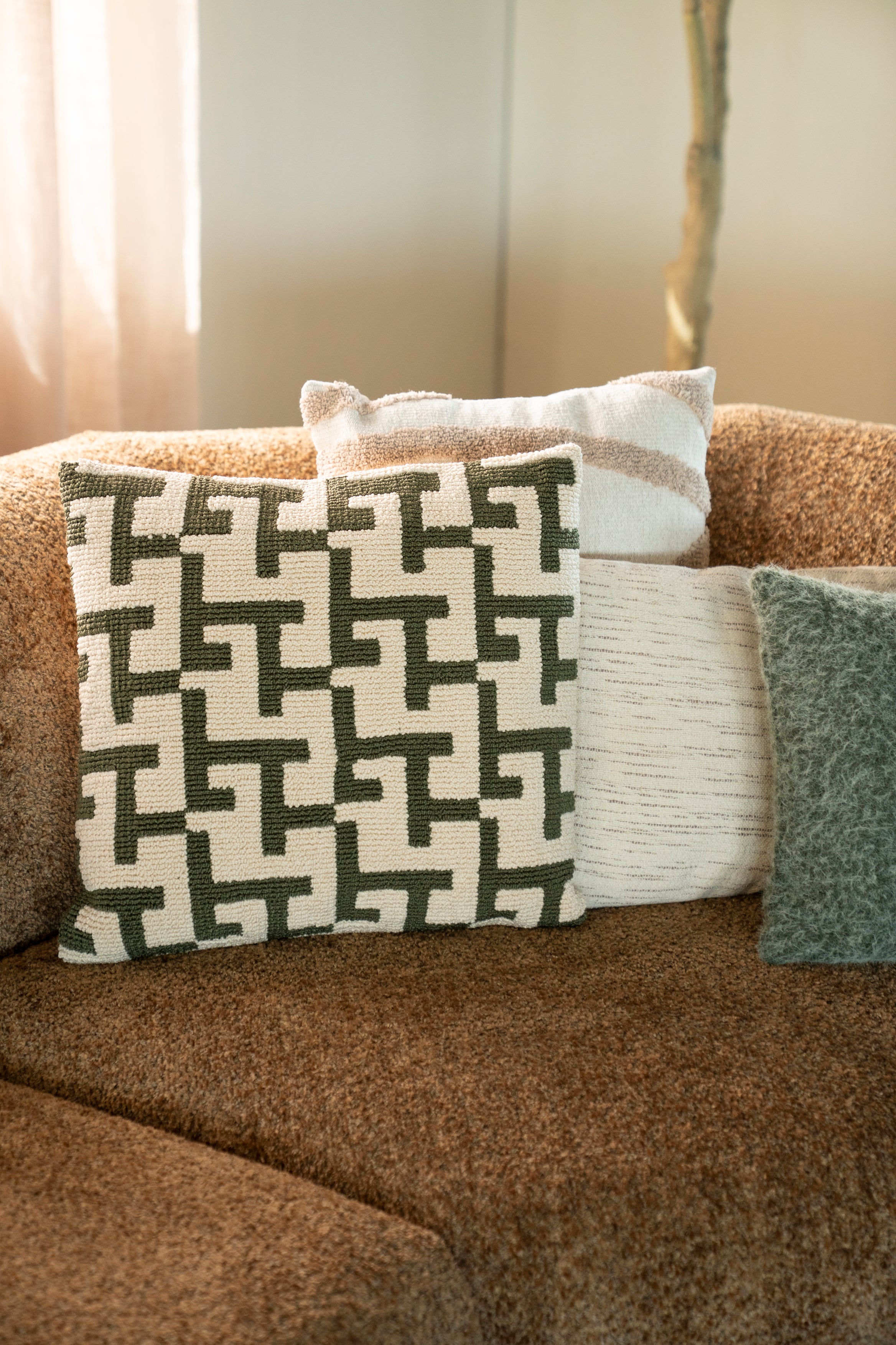 ZIGGY pillow green with beige