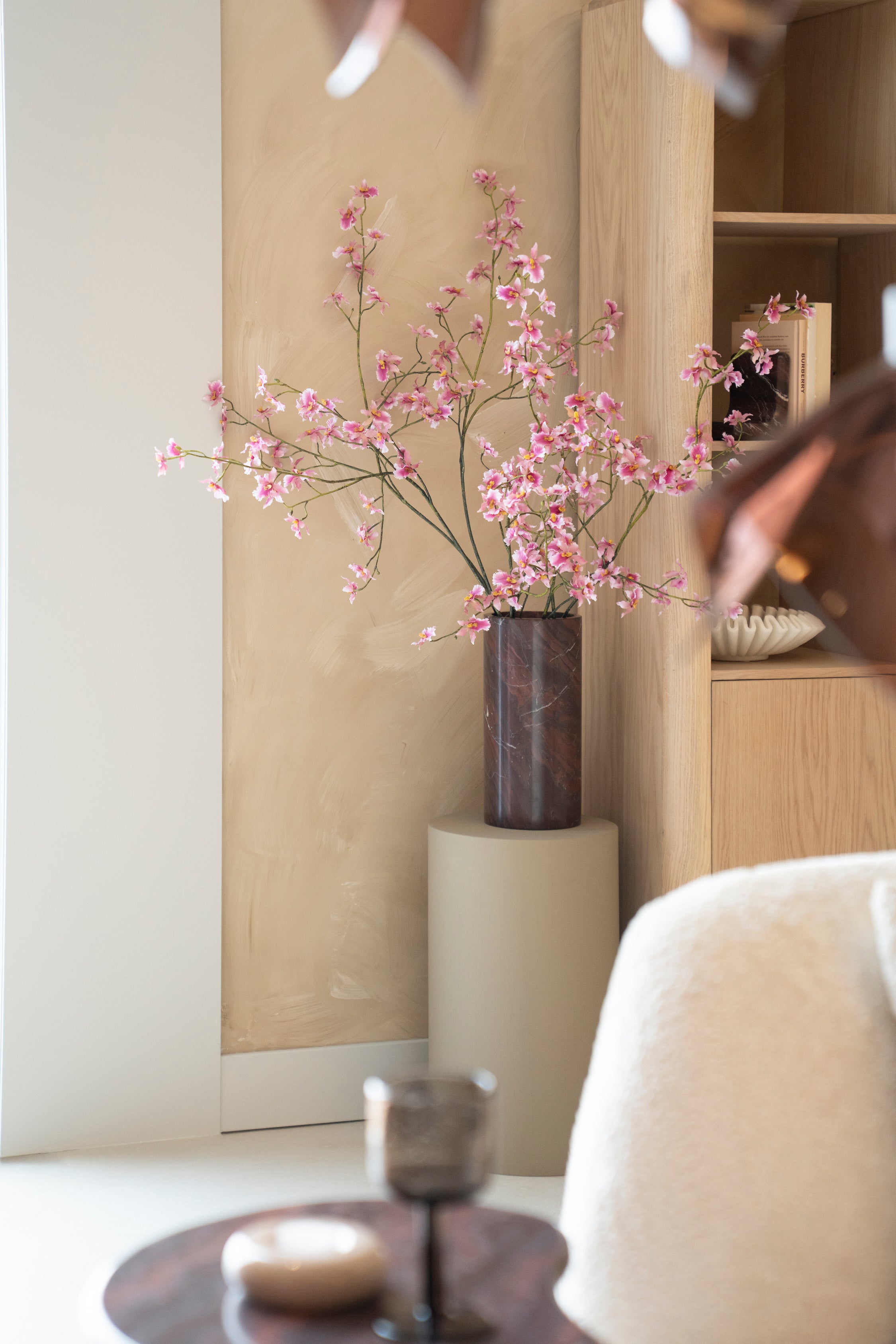 ROSSO vase brown marble