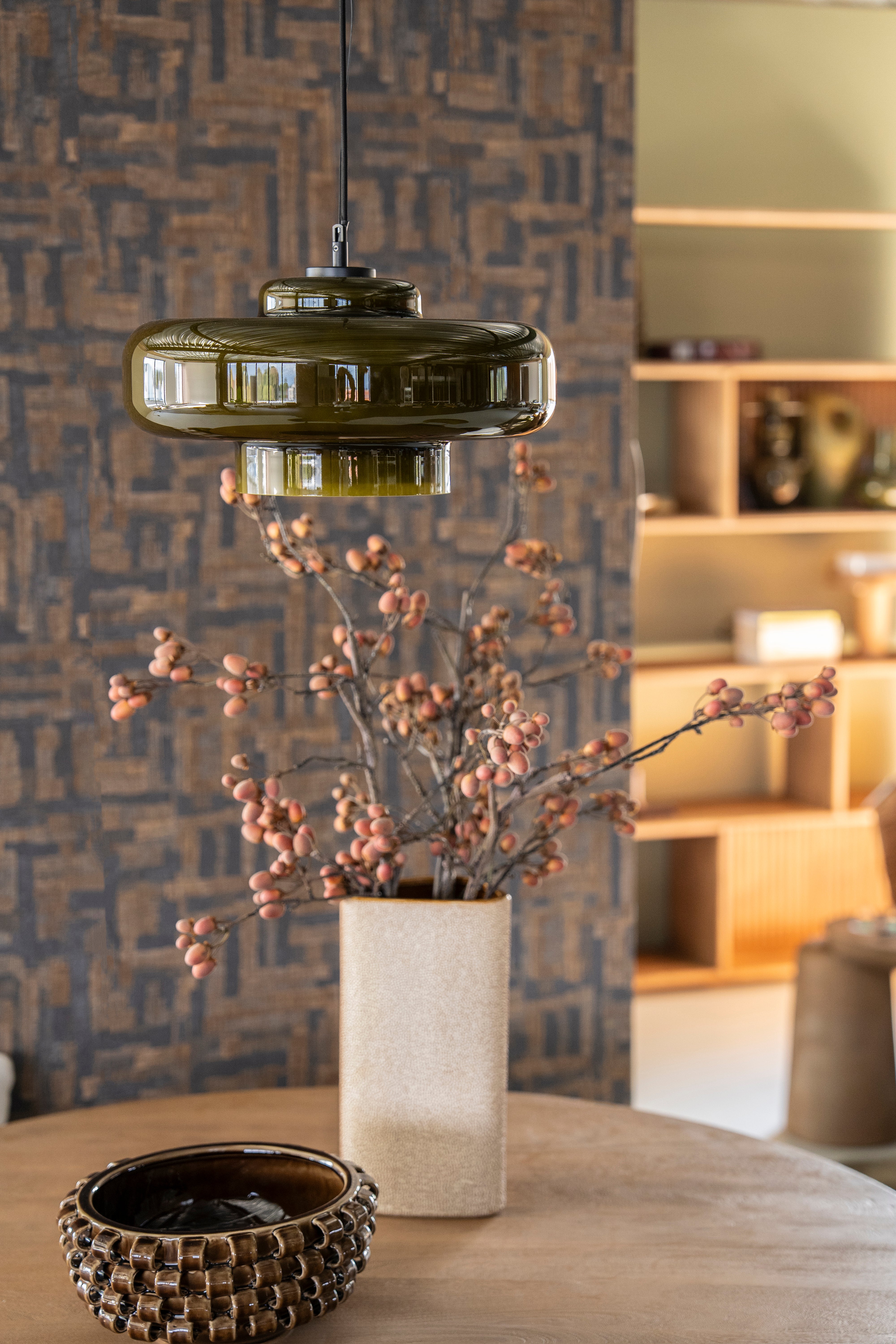 DOTANGLE vase brown ceramic