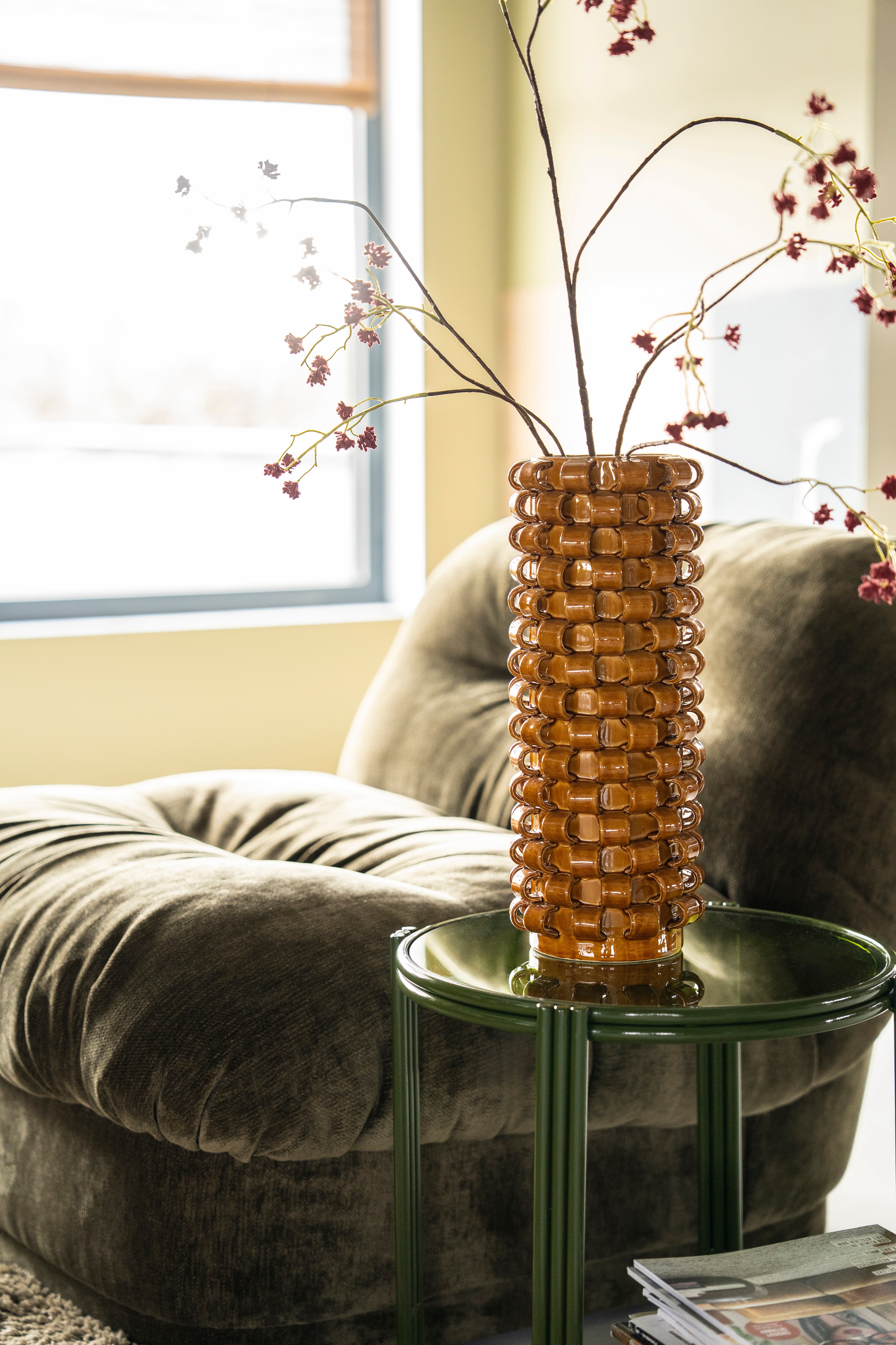 LOOPA vase brown ceramic