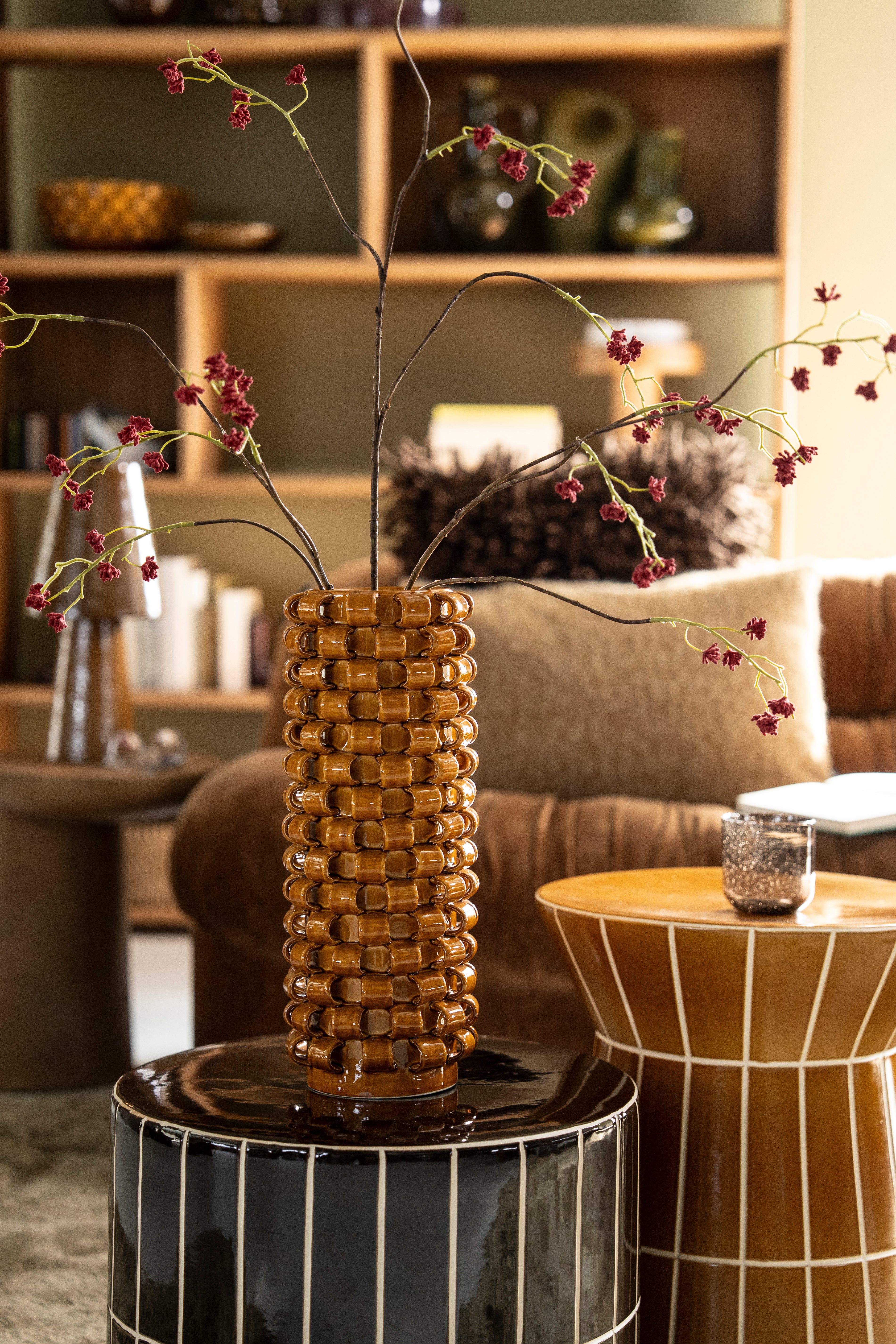 LOOPA vase brown ceramic