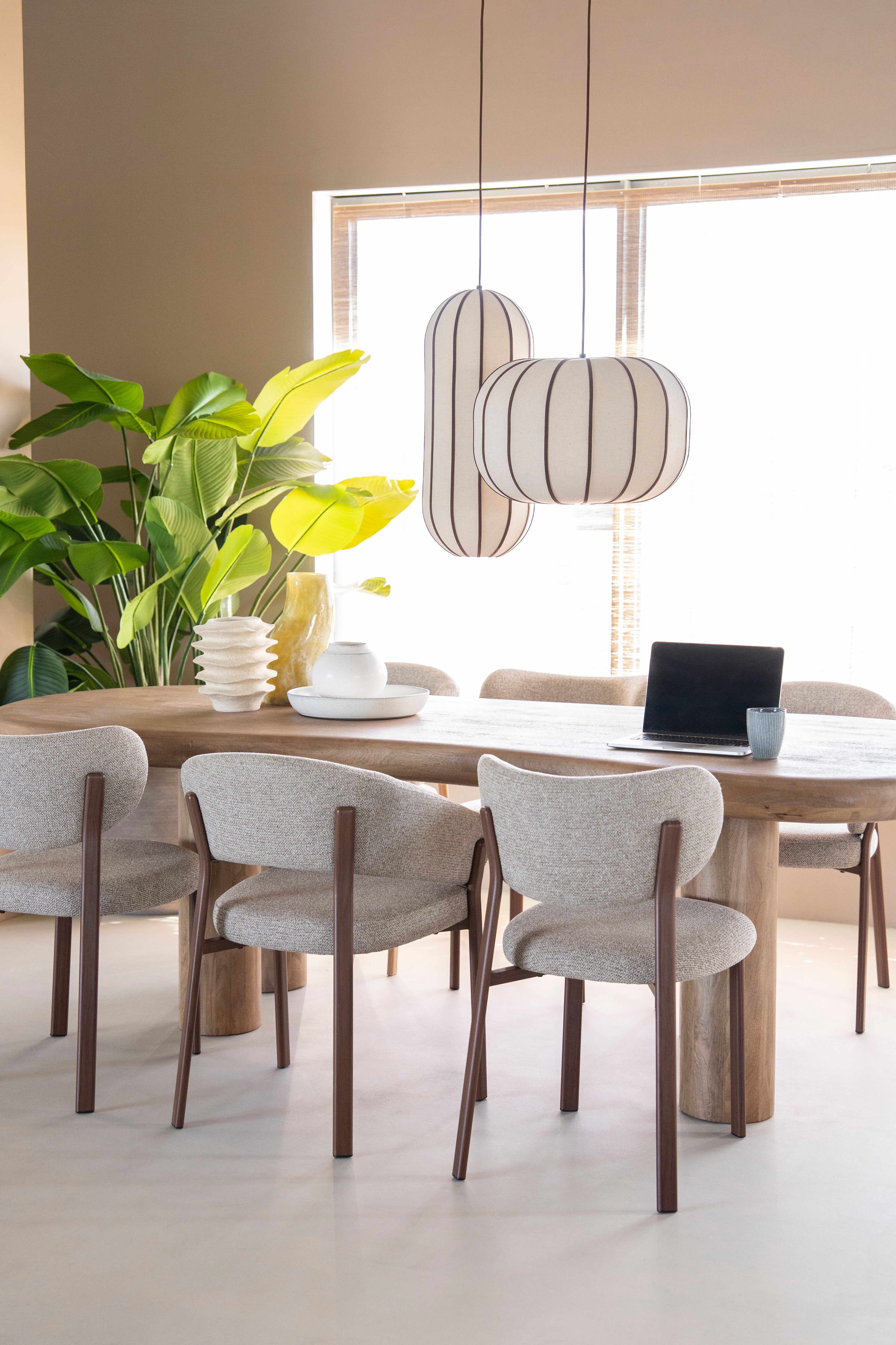 Lampa wisząca COCOON ONE beżowy z brązowym wykończeniem [Amelia]