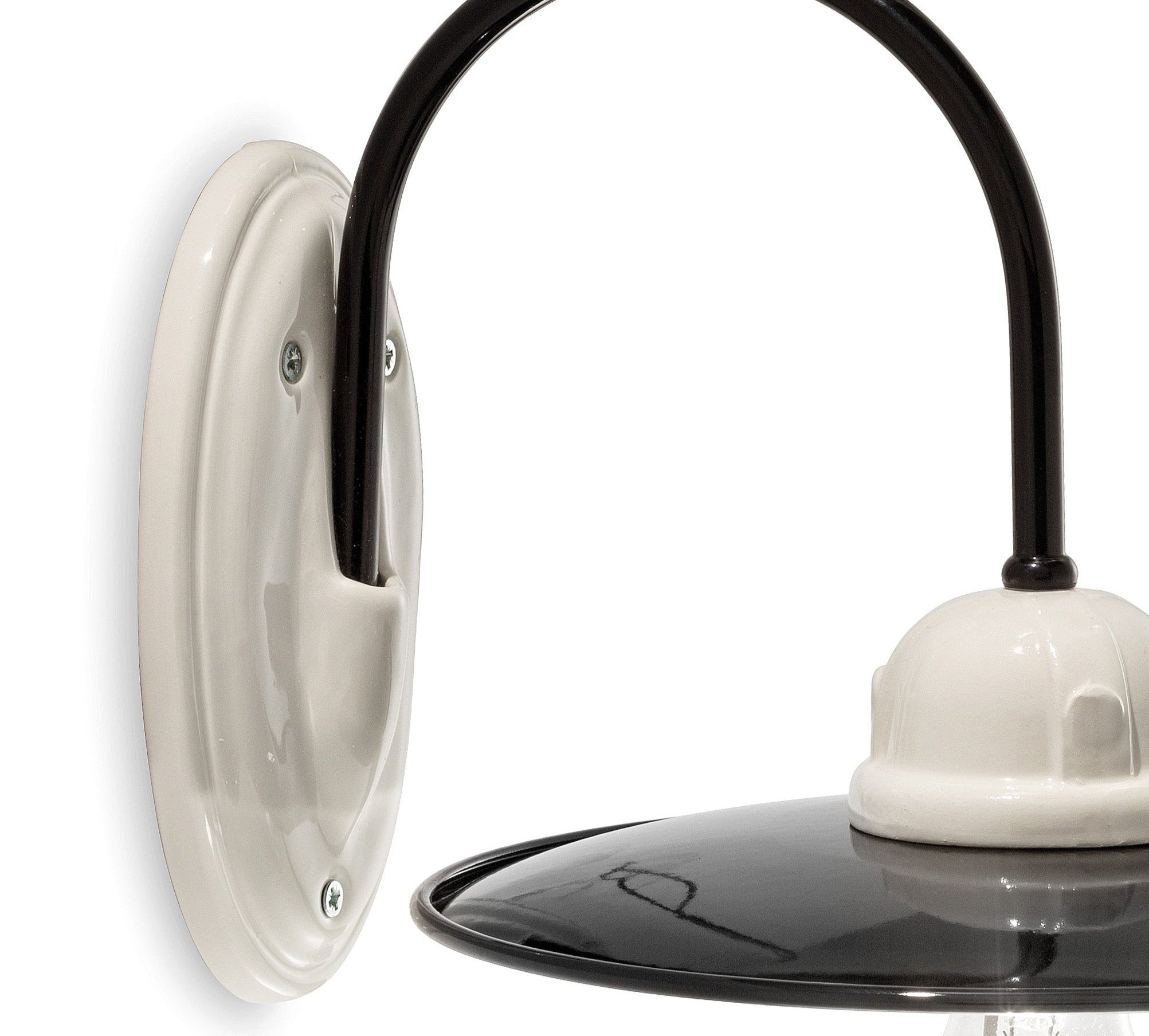 B&W ceramic wall lamp black and white