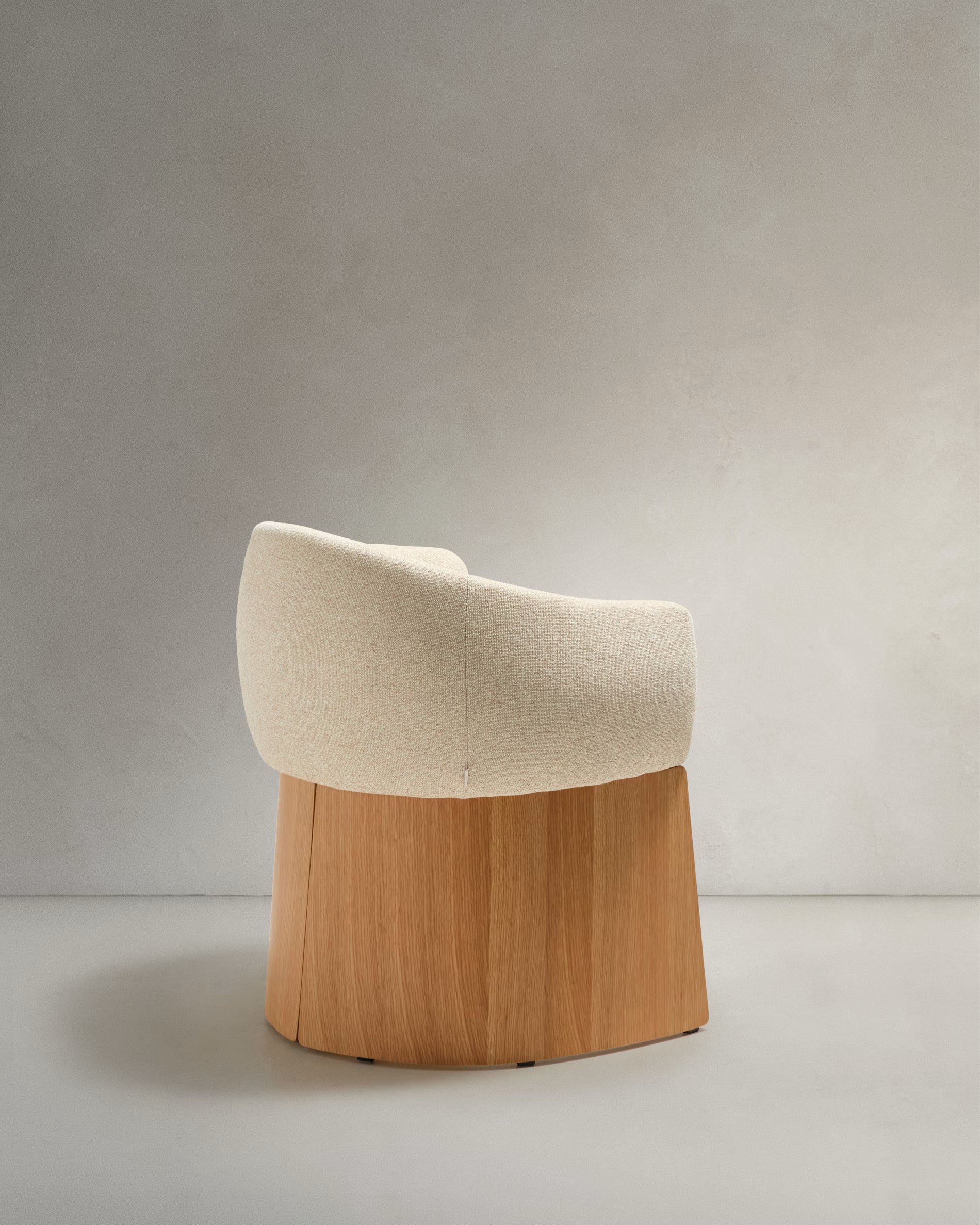 BOSCA chair beige chenille with oak veneer base