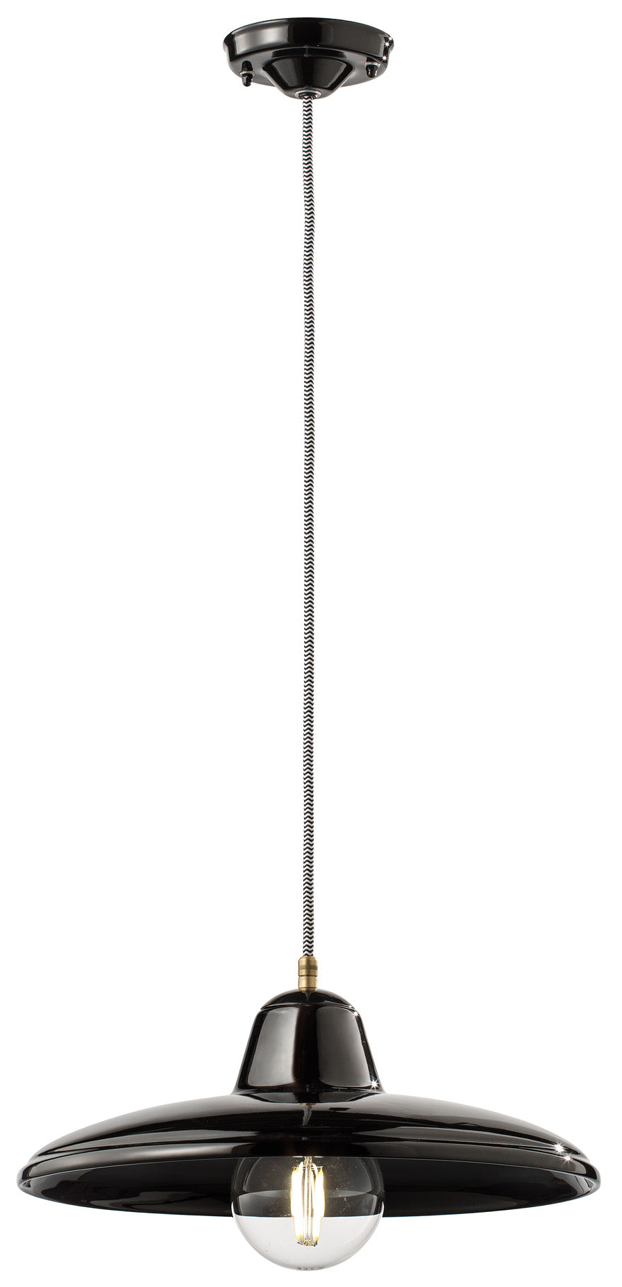 Závesná keramická lampa B&W čierna