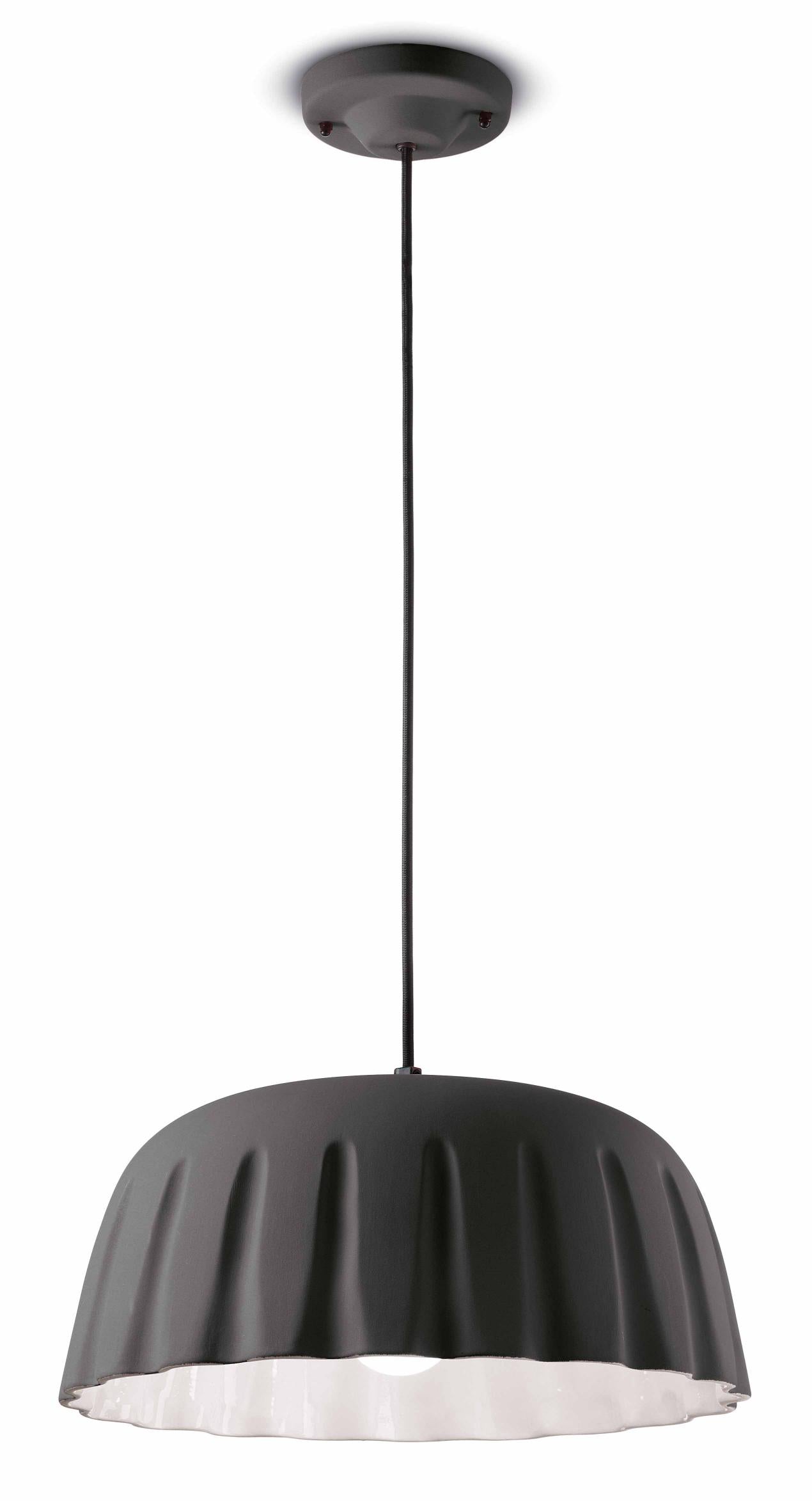 Závesná keramická lampa MADAME GRES tmavosivá
