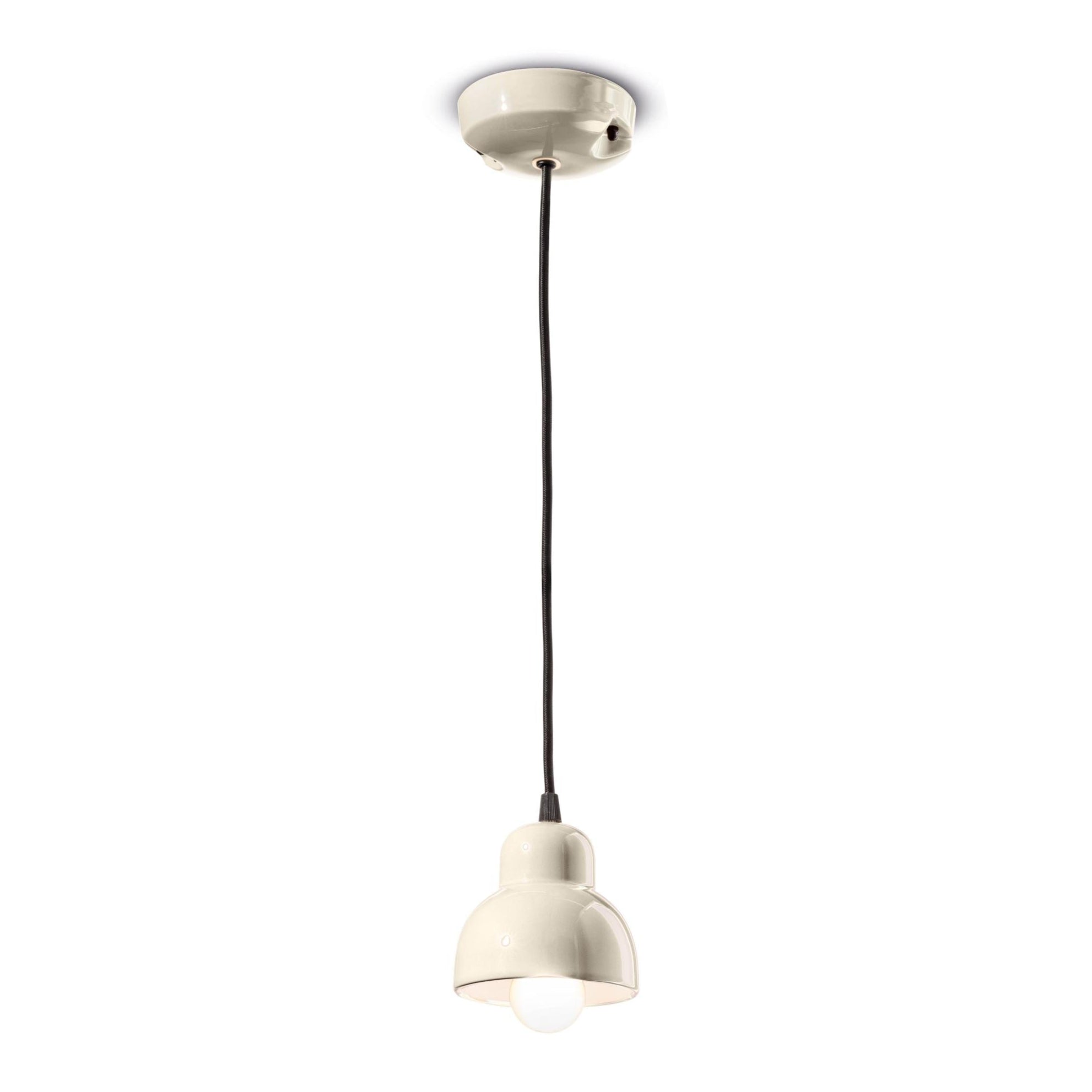 Ceramic pendant lamp BERIMBAU cream