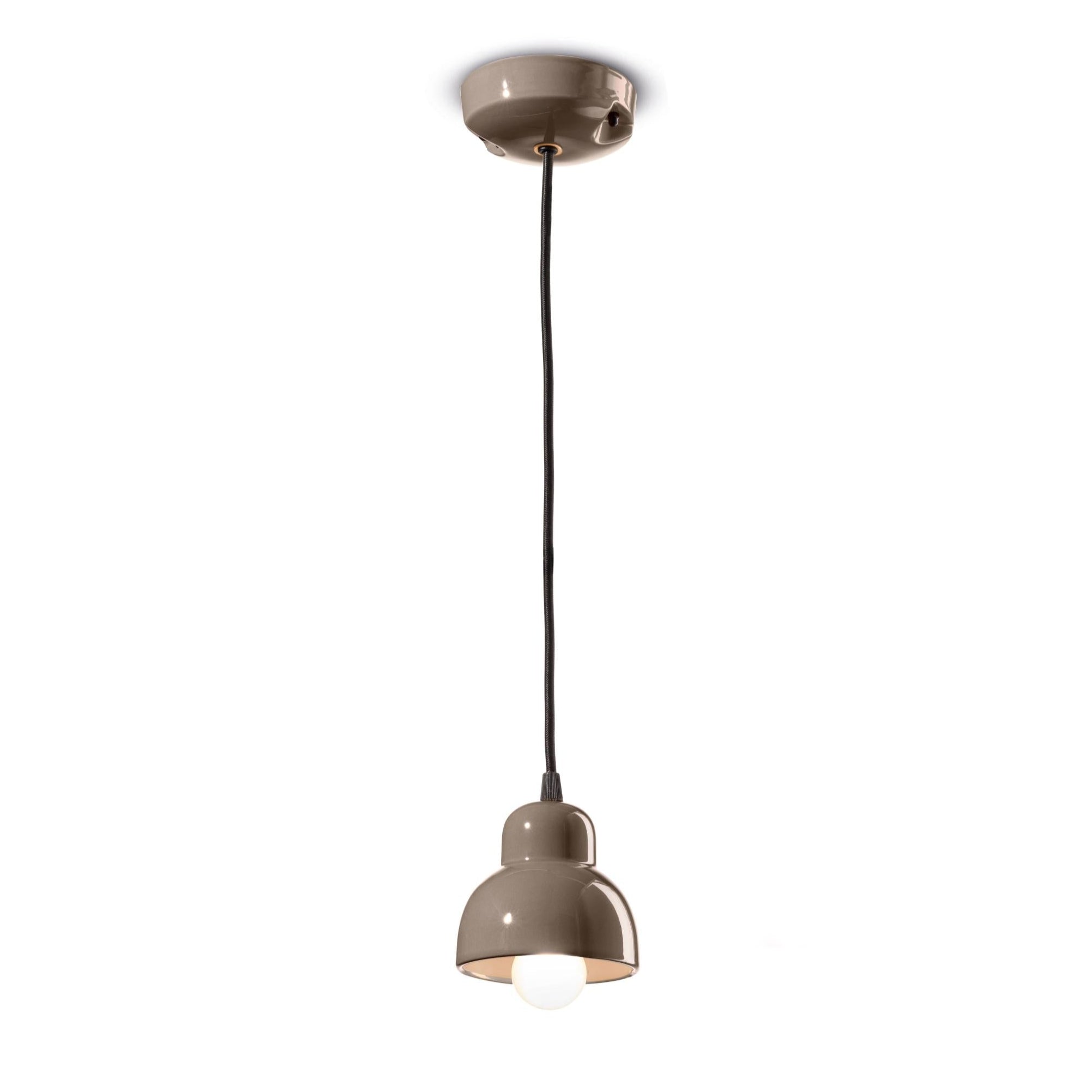 Ceramic pendant lamp BERIMBAU mocha