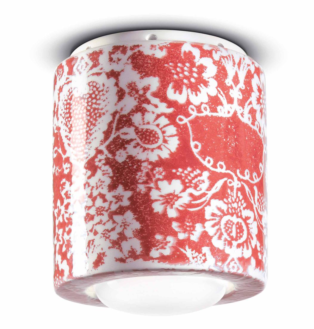 Keramická bodová lampa PI červené kvety