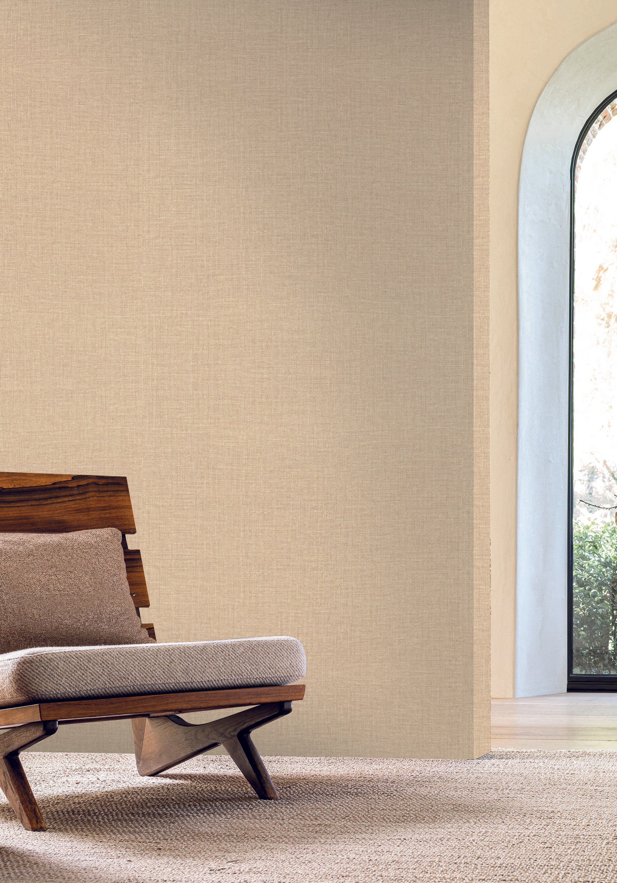 Tapeta so štruktúrou napodobňujúcou plátno LIENZO - TRAVERTÍN béžový