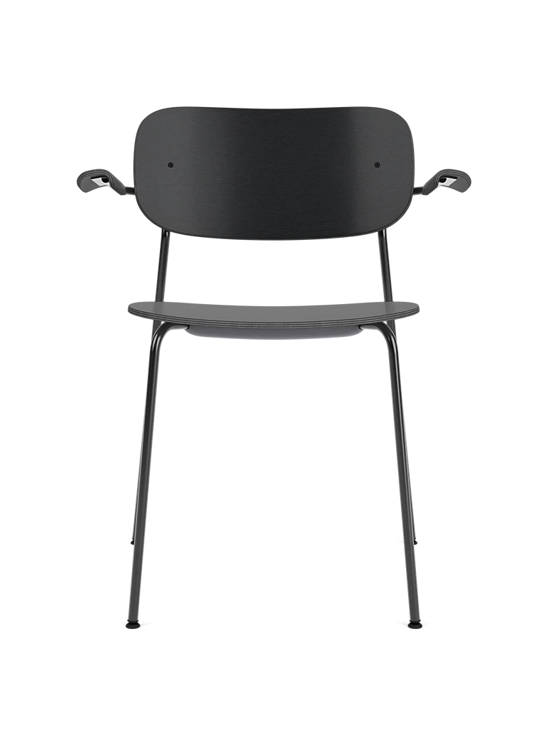 Kreslo s podrúčkami CO čierny dubový dyha s čiernym podstavcom