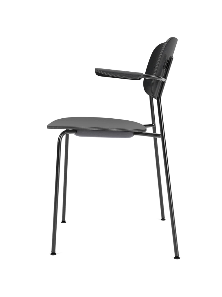 Kreslo s podrúčkami CO čierny dubový dyha s čiernym podstavcom