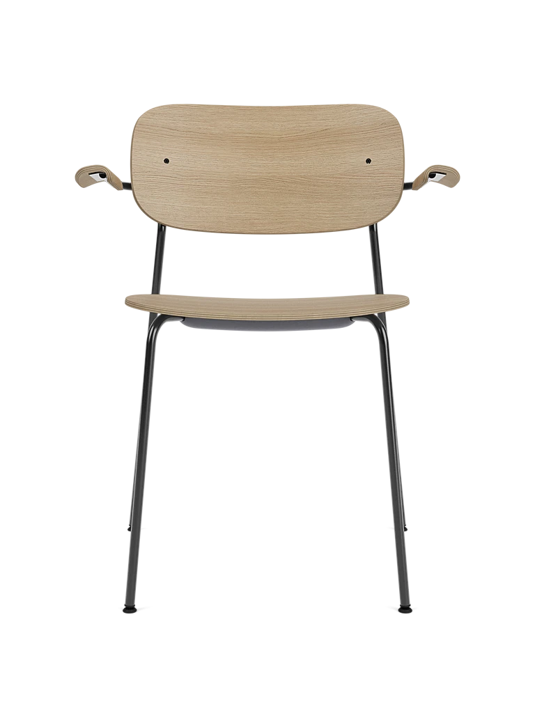 Kreslo s opierkami CO dubová dyha s čiernym podstavcom