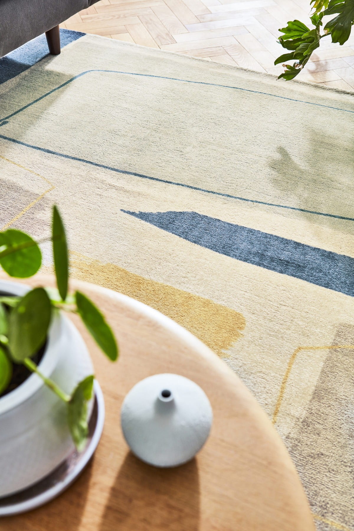 Koberec KOMPOZÍCIA PAPAYA béžový so zelenou