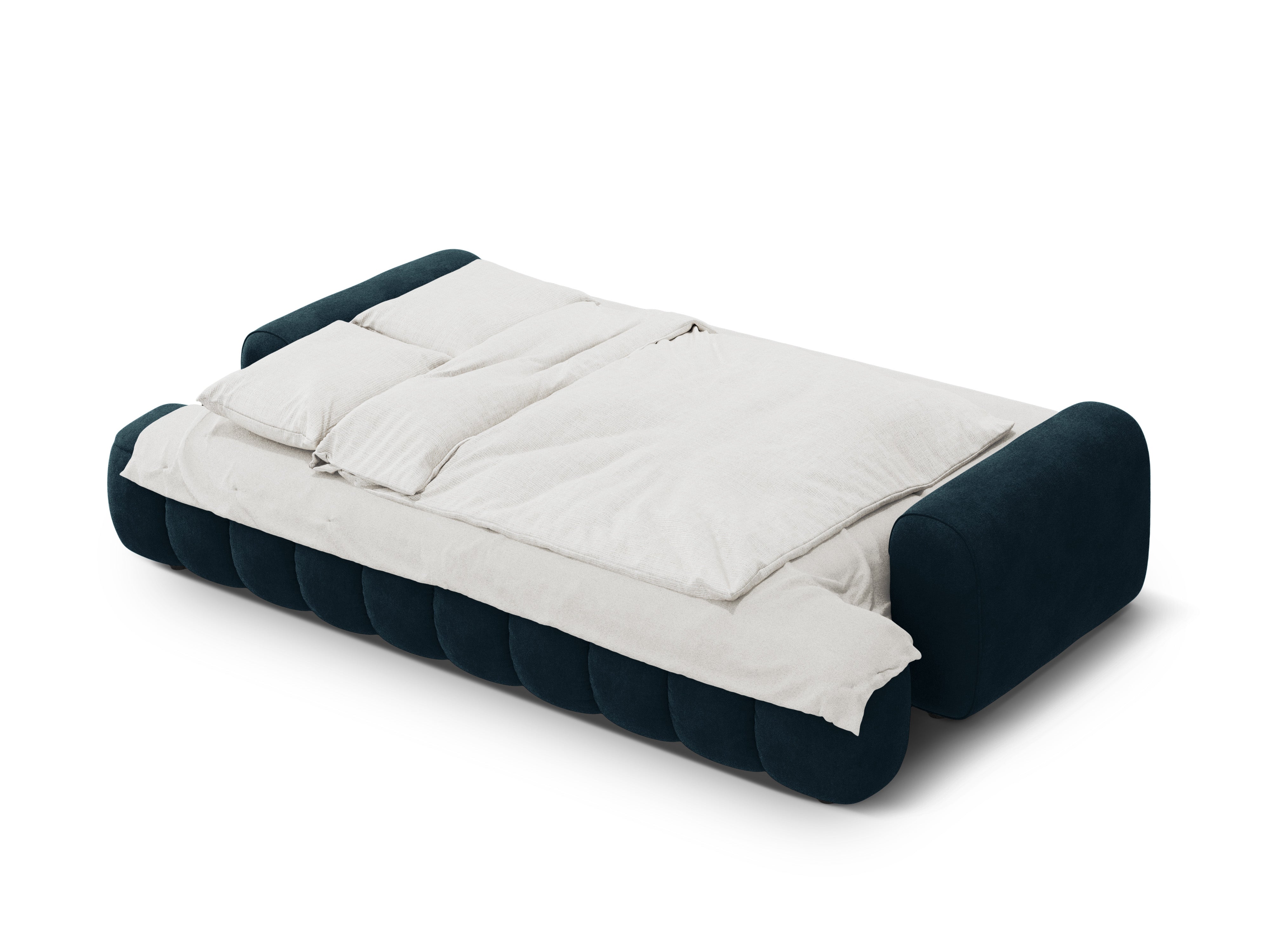 Sofa z aksamitom s funkciou spania pre 4 osoby LINZ petrol