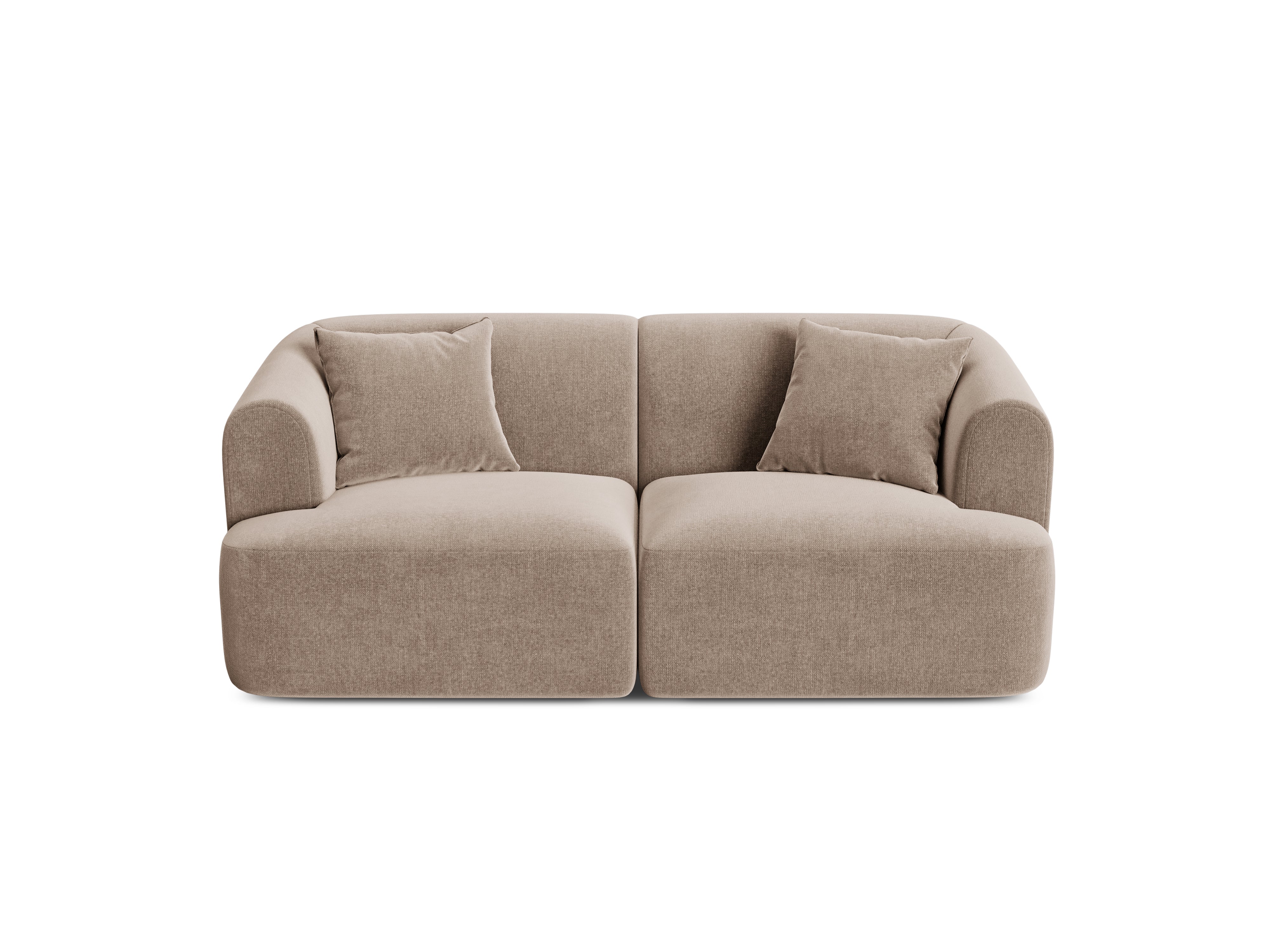 Velvet 2-Seater Sofa CAMPI Dark Beige