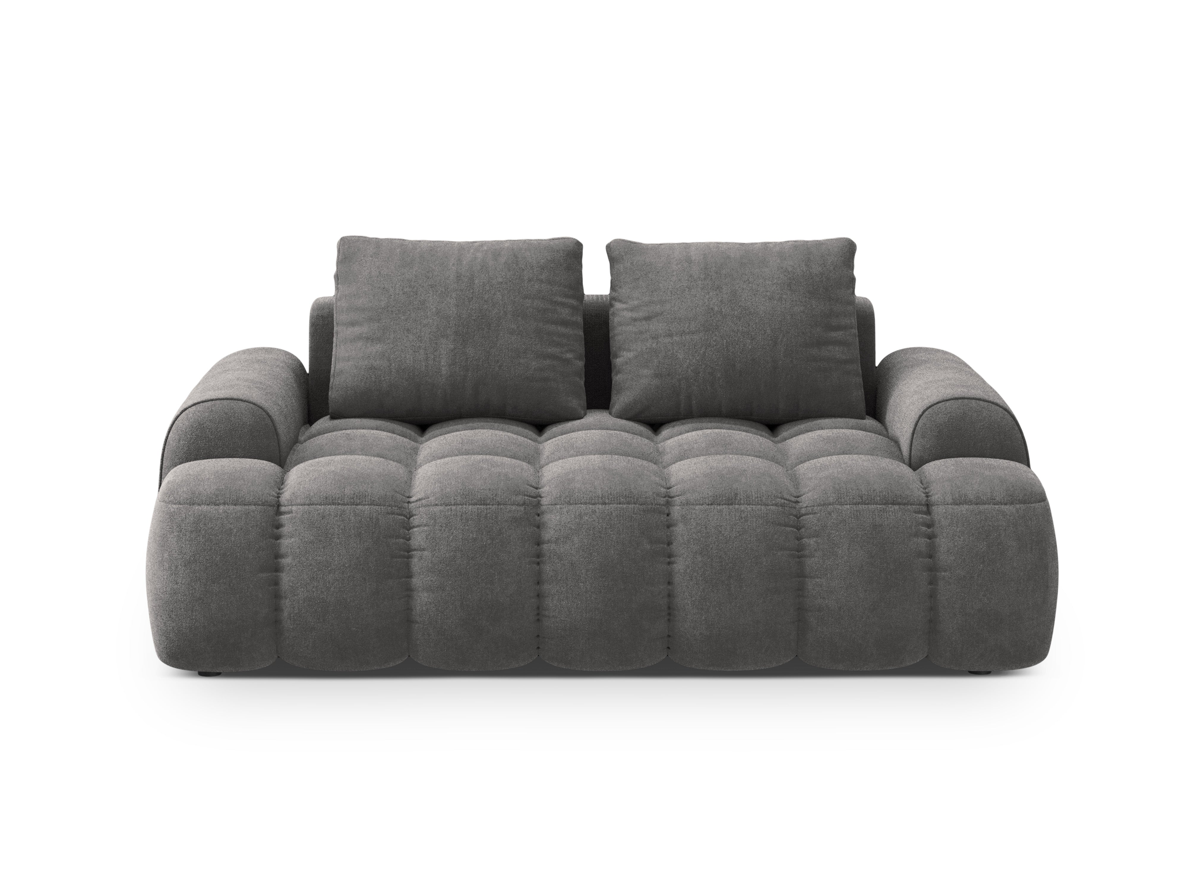 Sofa z jemného velúru 2-miestna LINZ tmavosivá
