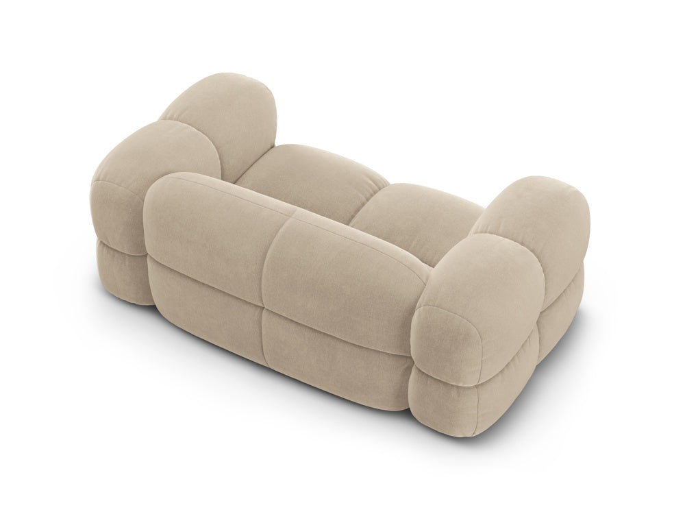 2-seater velvet sofa LORETTO beige