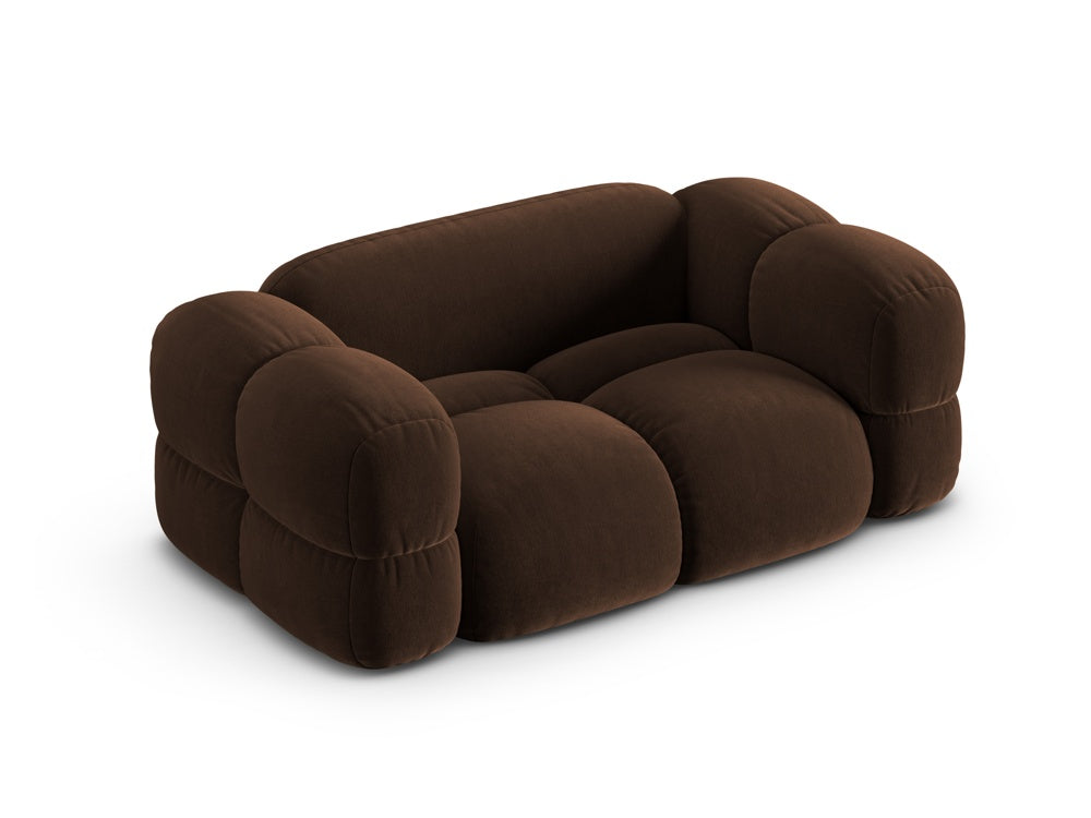 Sofa 2-osobová zamatová LORETTO čokoládová