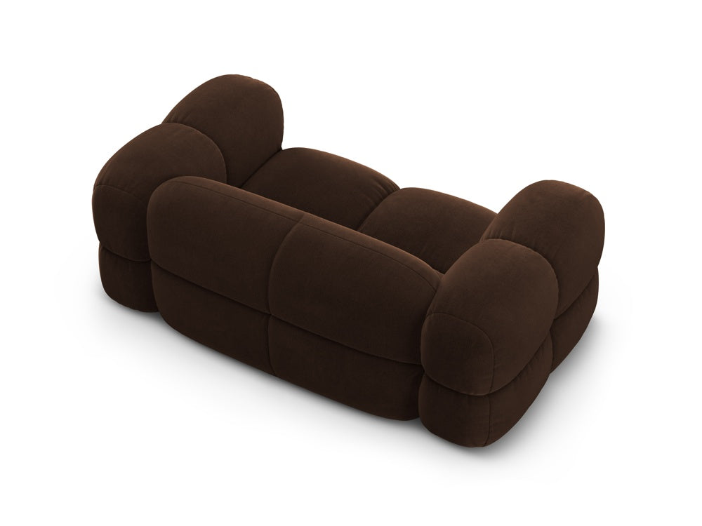 Sofa 2-osobová zamatová LORETTO čokoládová