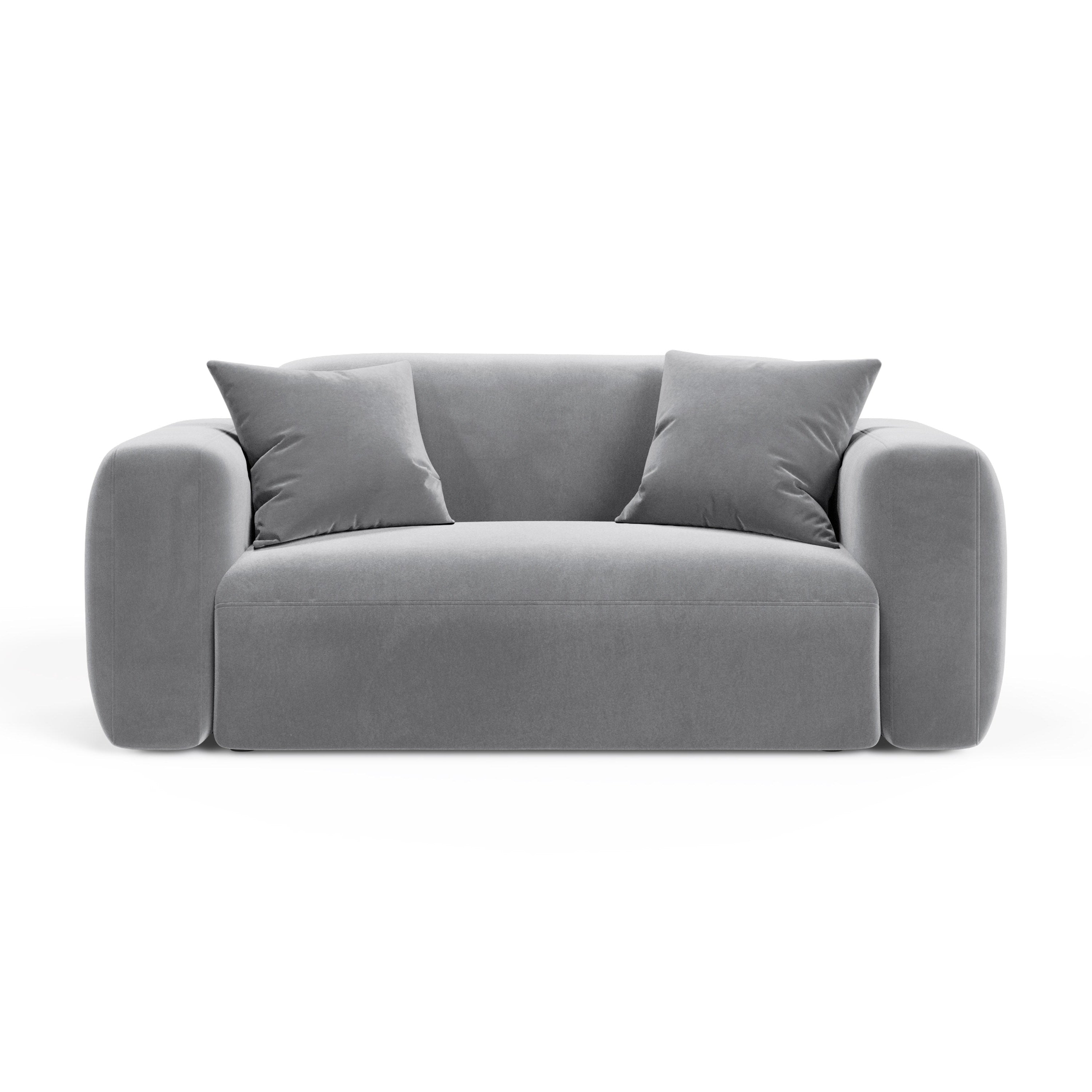 Gray velvet 2-seater sofa STRINO