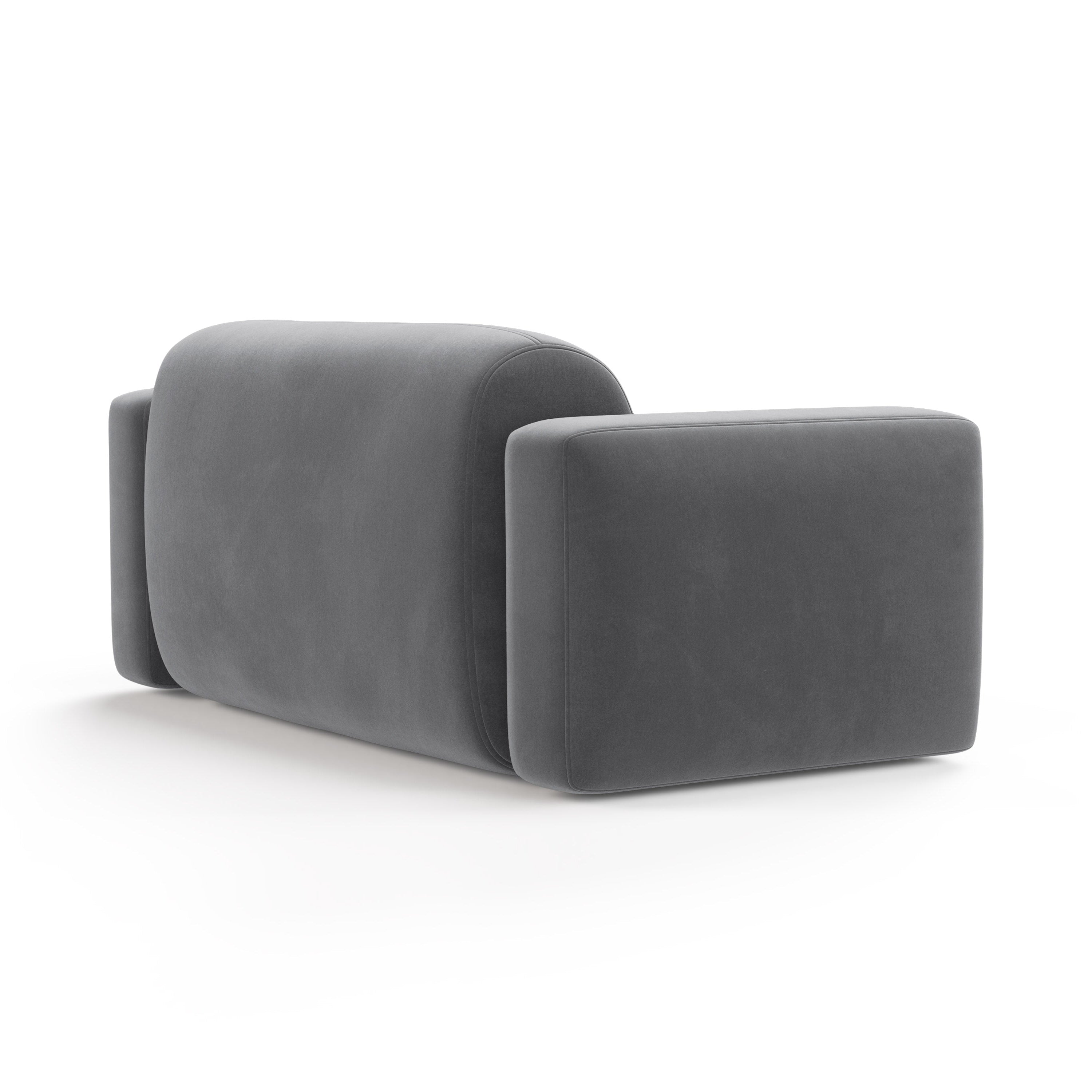 Gray velvet 2-seater sofa STRINO
