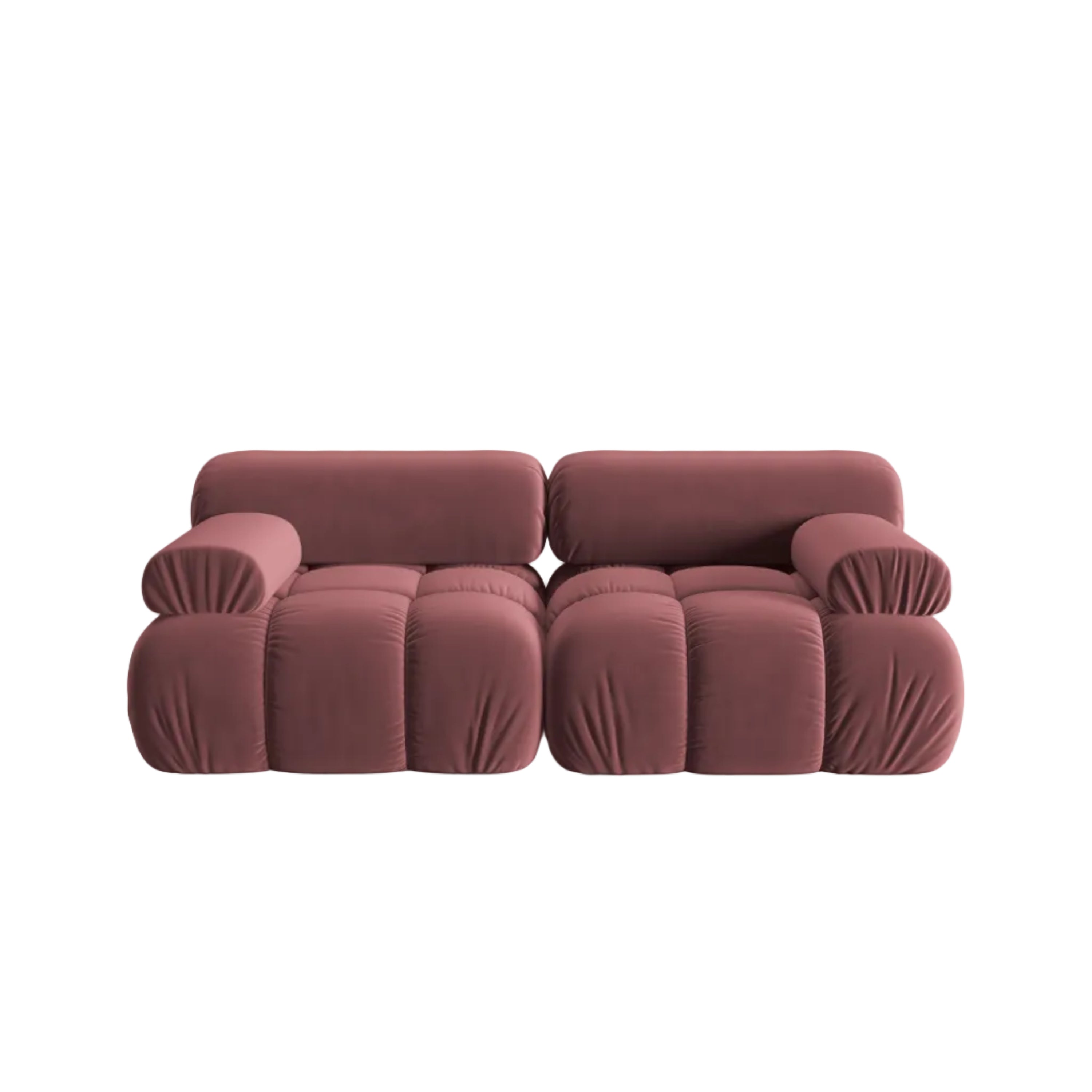 Sofa z jemného sametu 2-osobová CORTINA ružová