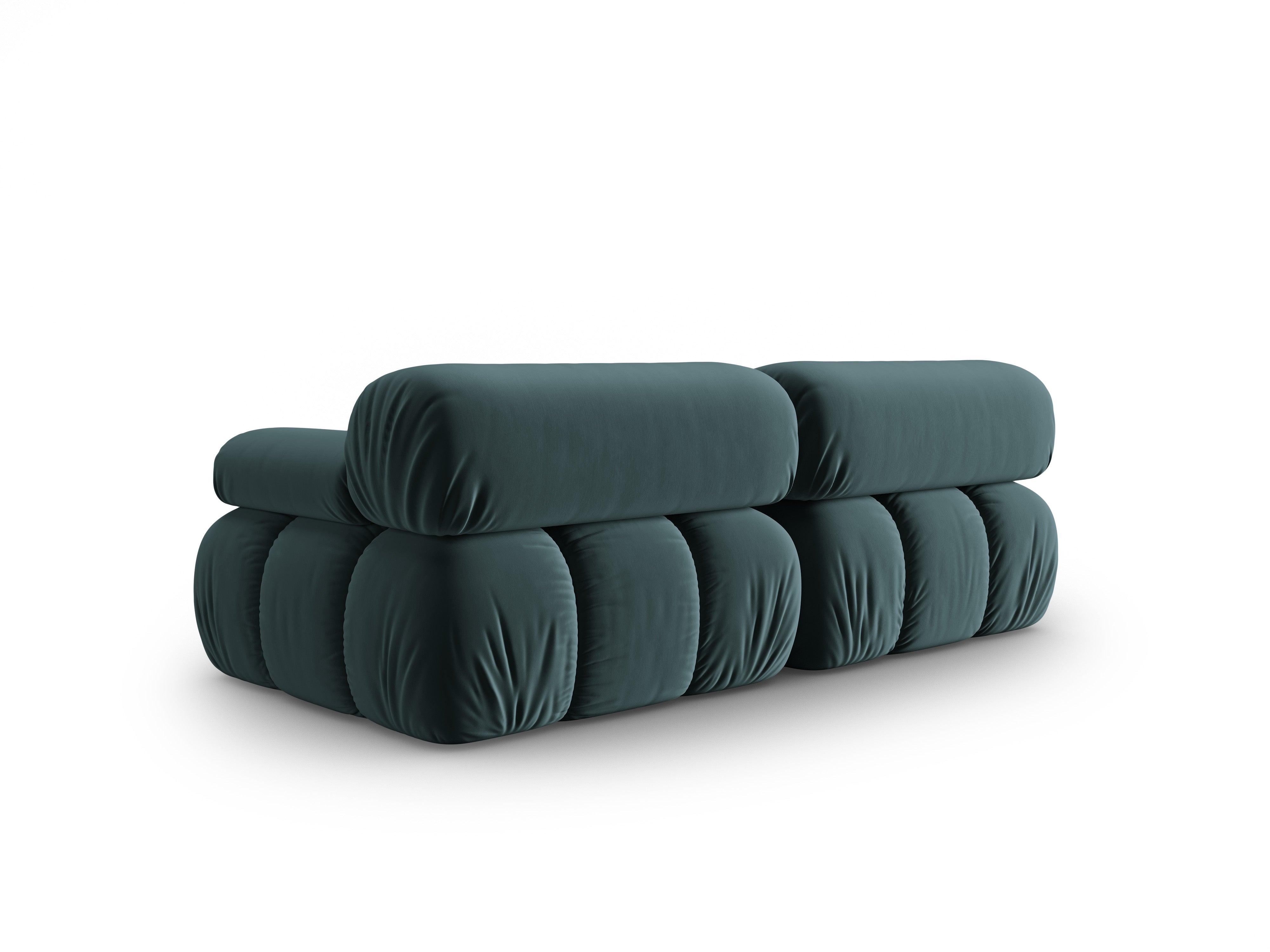 Sofa z aksamitom 2-osobová CORTINA tyrkysová