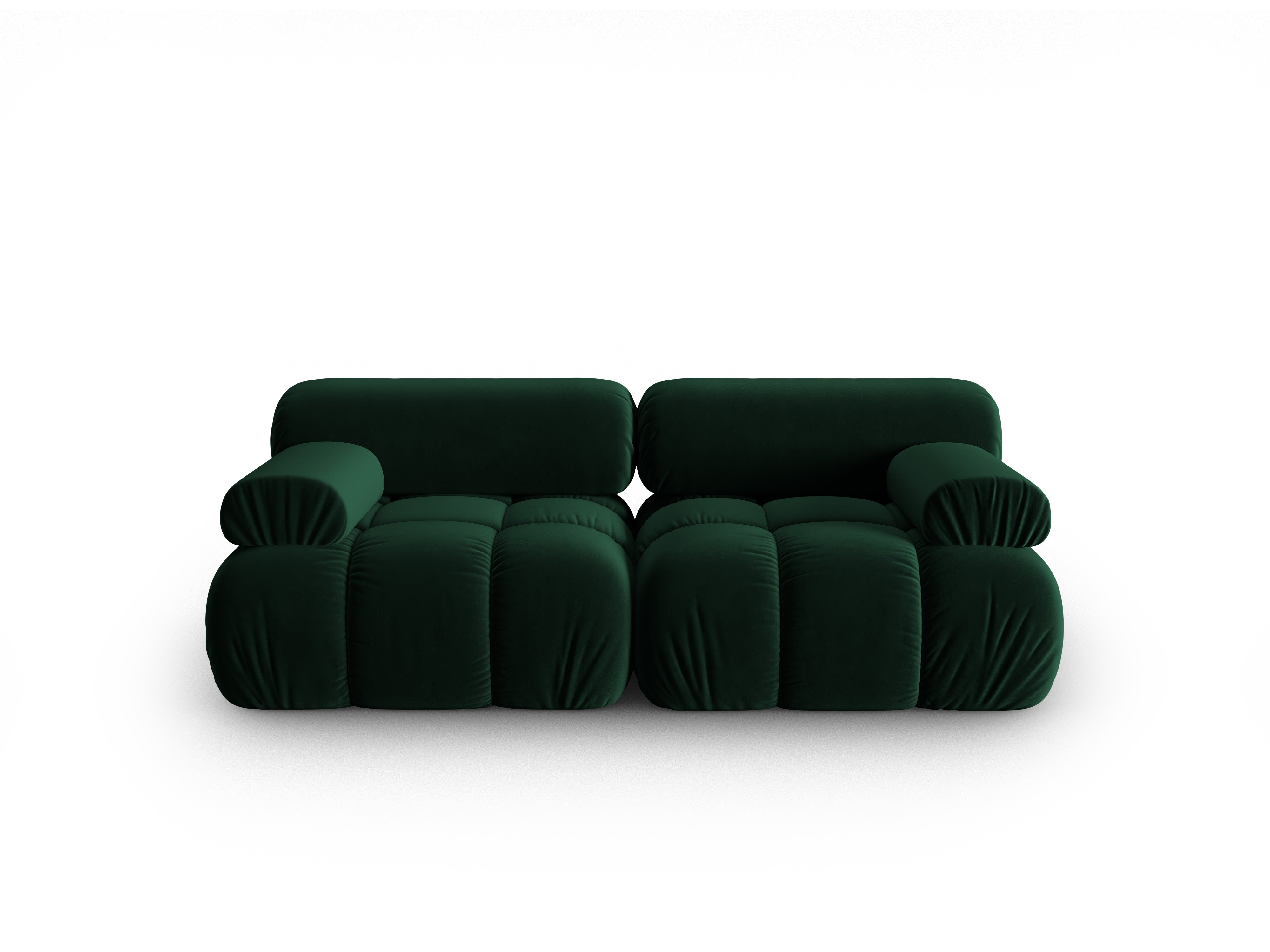 Sofa z jemného velúru 2-miestna CORTINA fľaškovozelená
