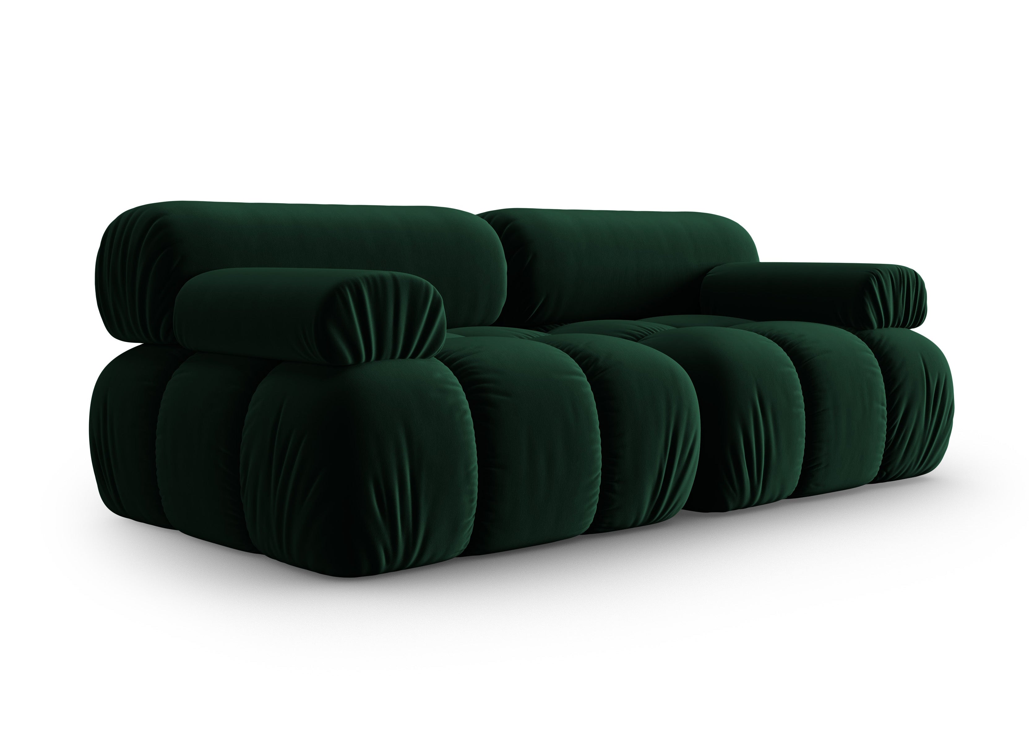 Sofa z jemného velúru 2-miestna CORTINA fľaškovozelená