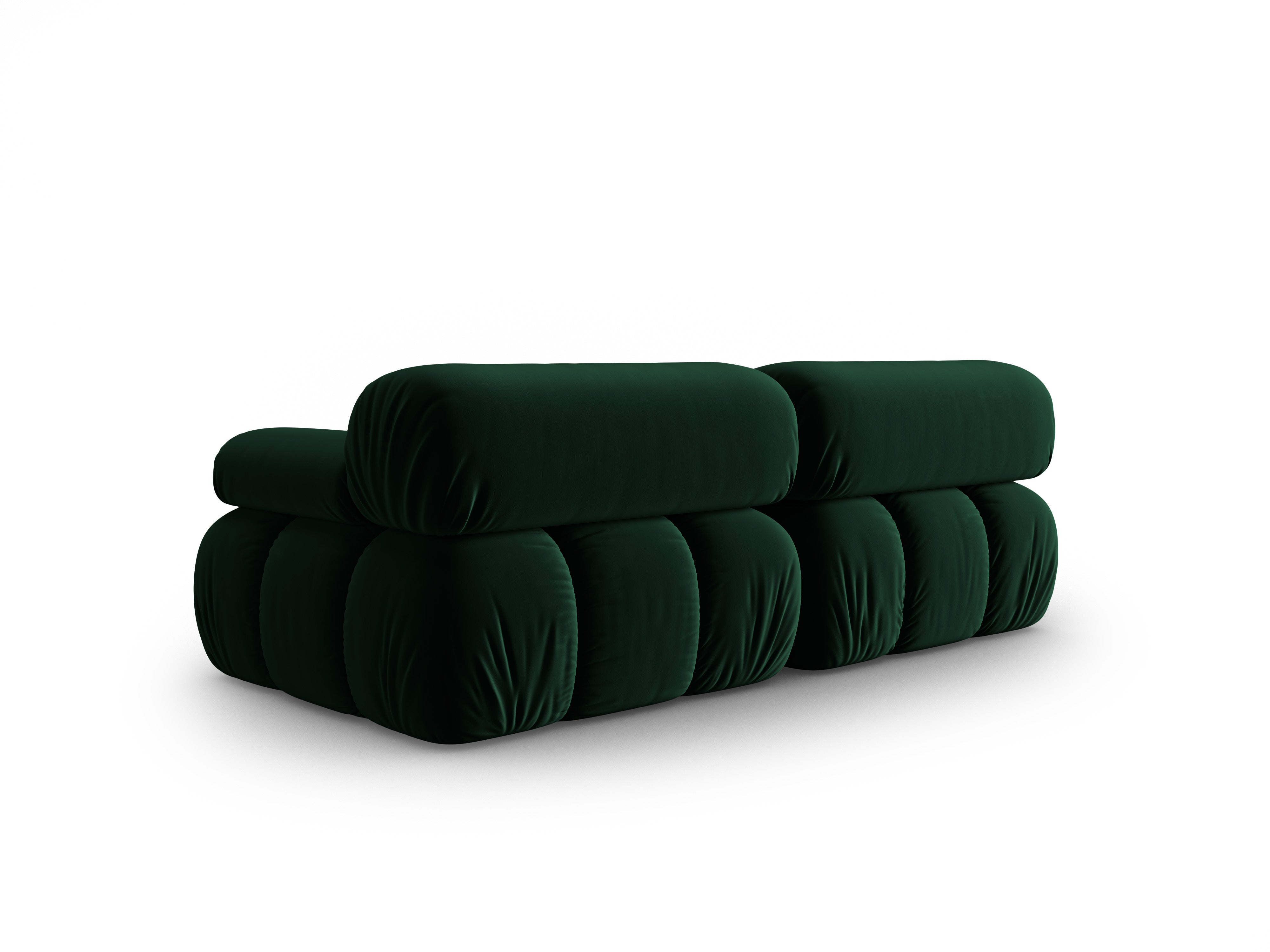 Sofa z jemného velúru 2-miestna CORTINA fľaškovozelená