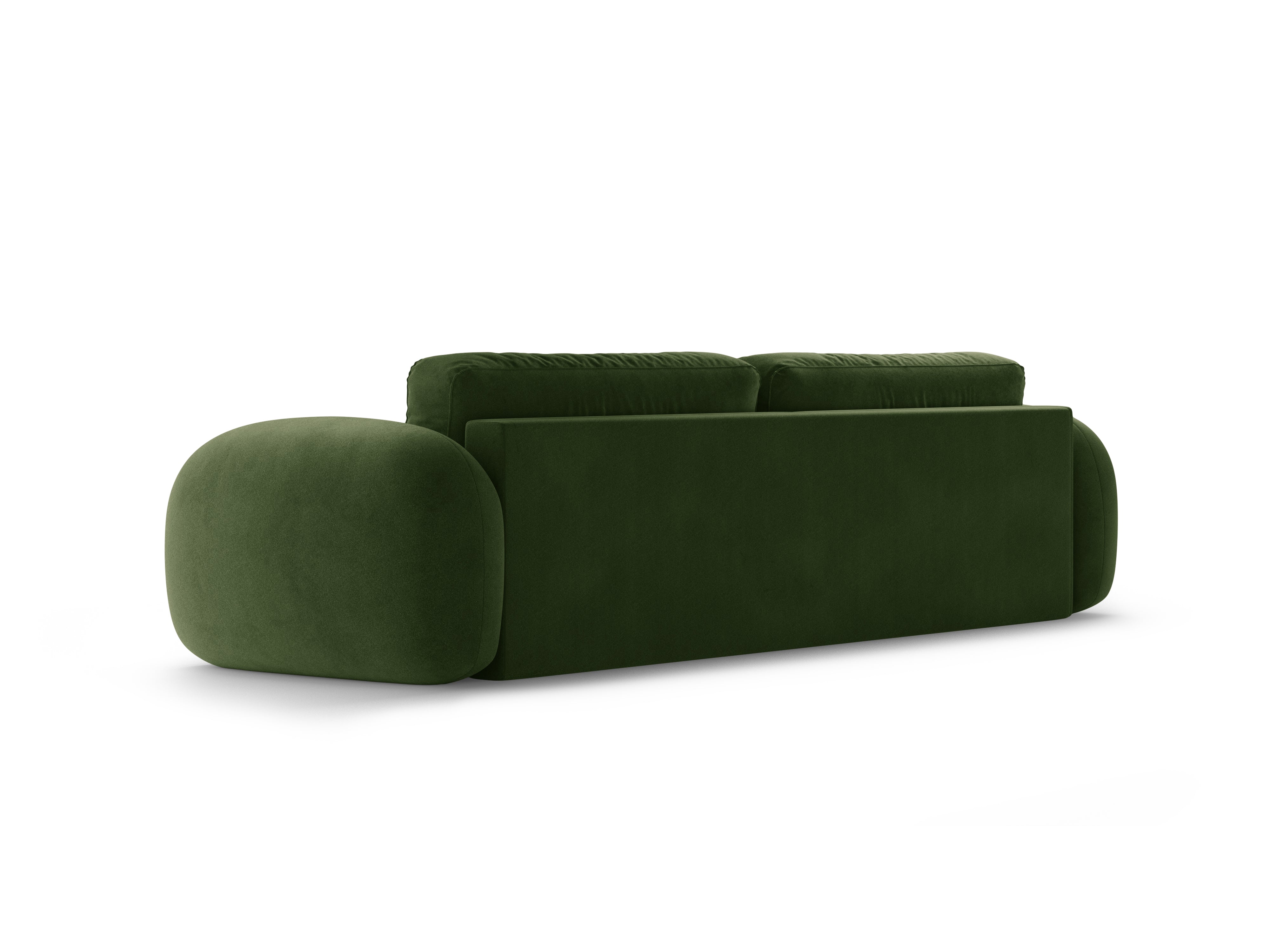Velvet sofa with sleeping function, 3-seater TONALE in military green