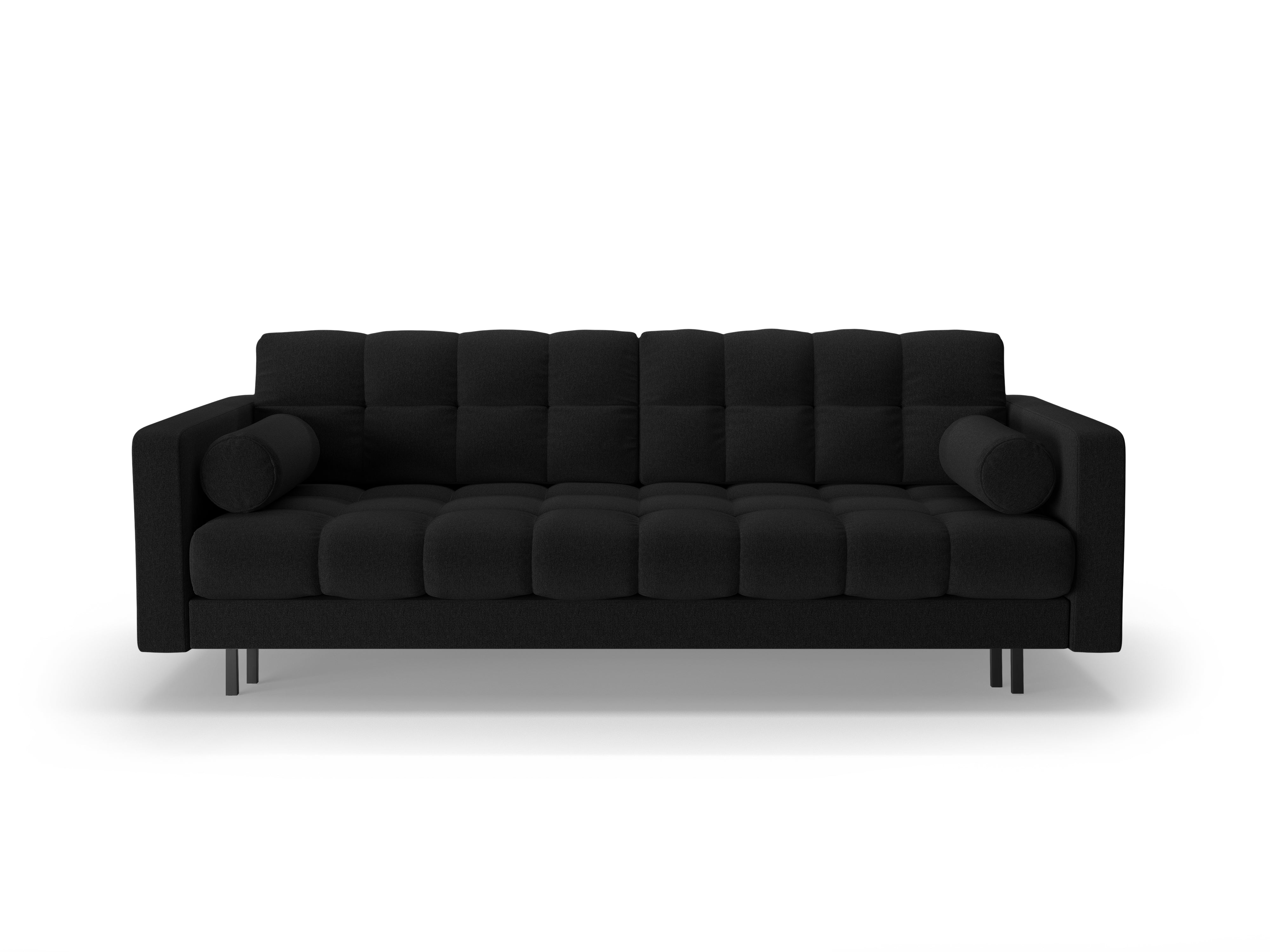 3-seater sofa with sleeping function BALI black bouclé with black base