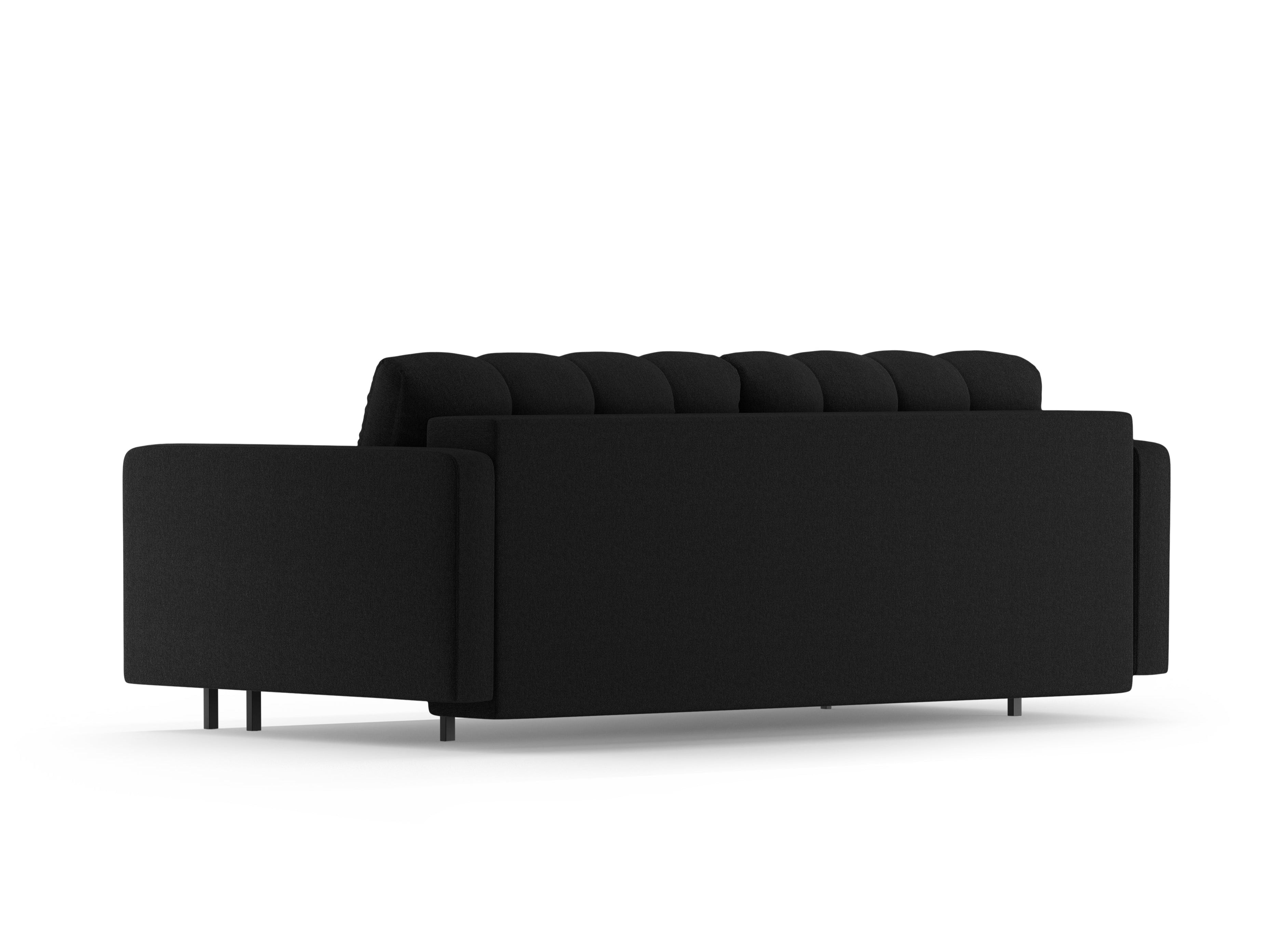 3-seater sofa with sleeping function BALI black bouclé with black base