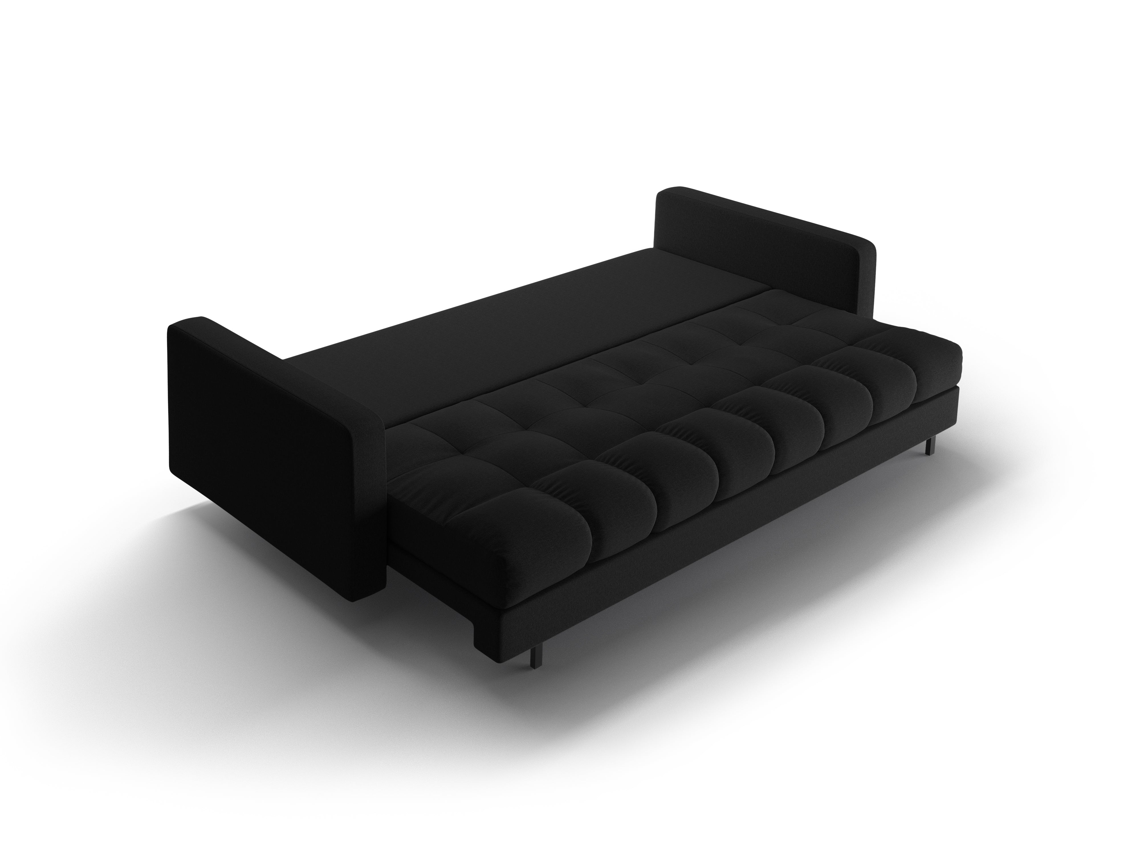 3-seater sofa with sleeping function BALI black bouclé with black base