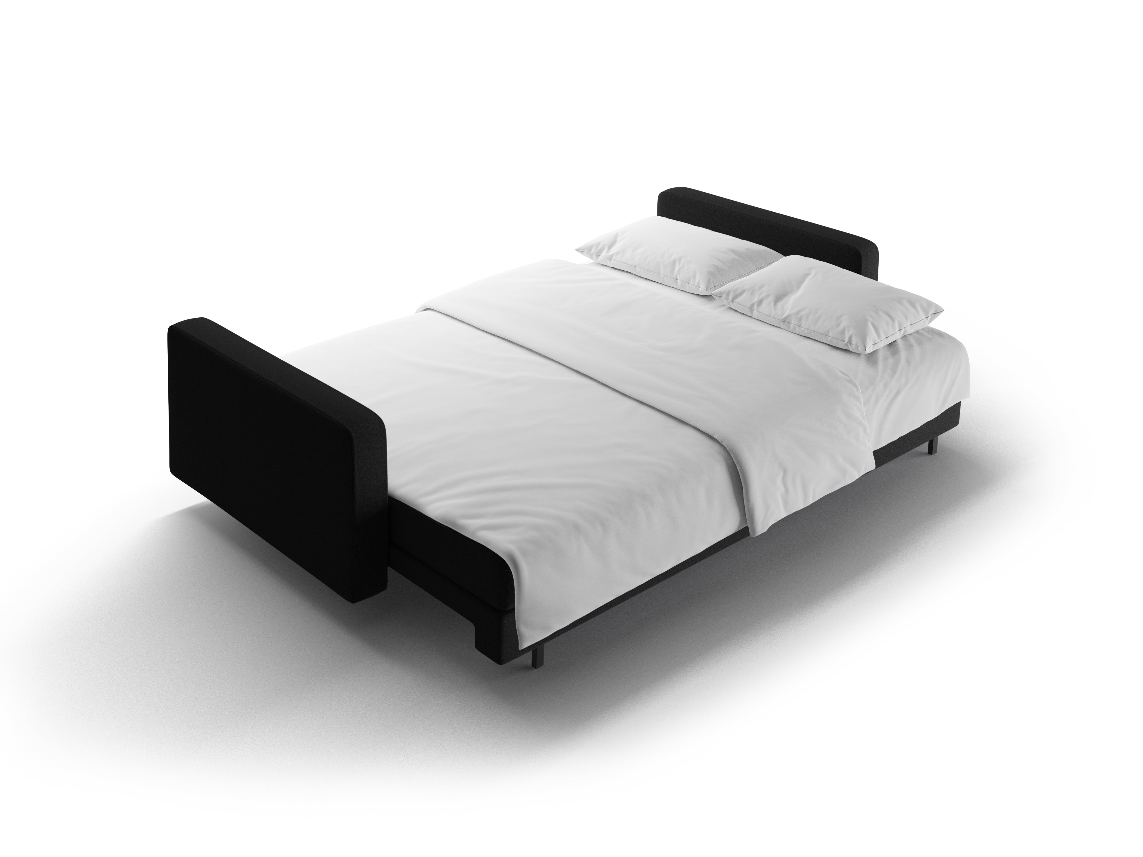 3-seater sofa with sleeping function BALI black bouclé with black base