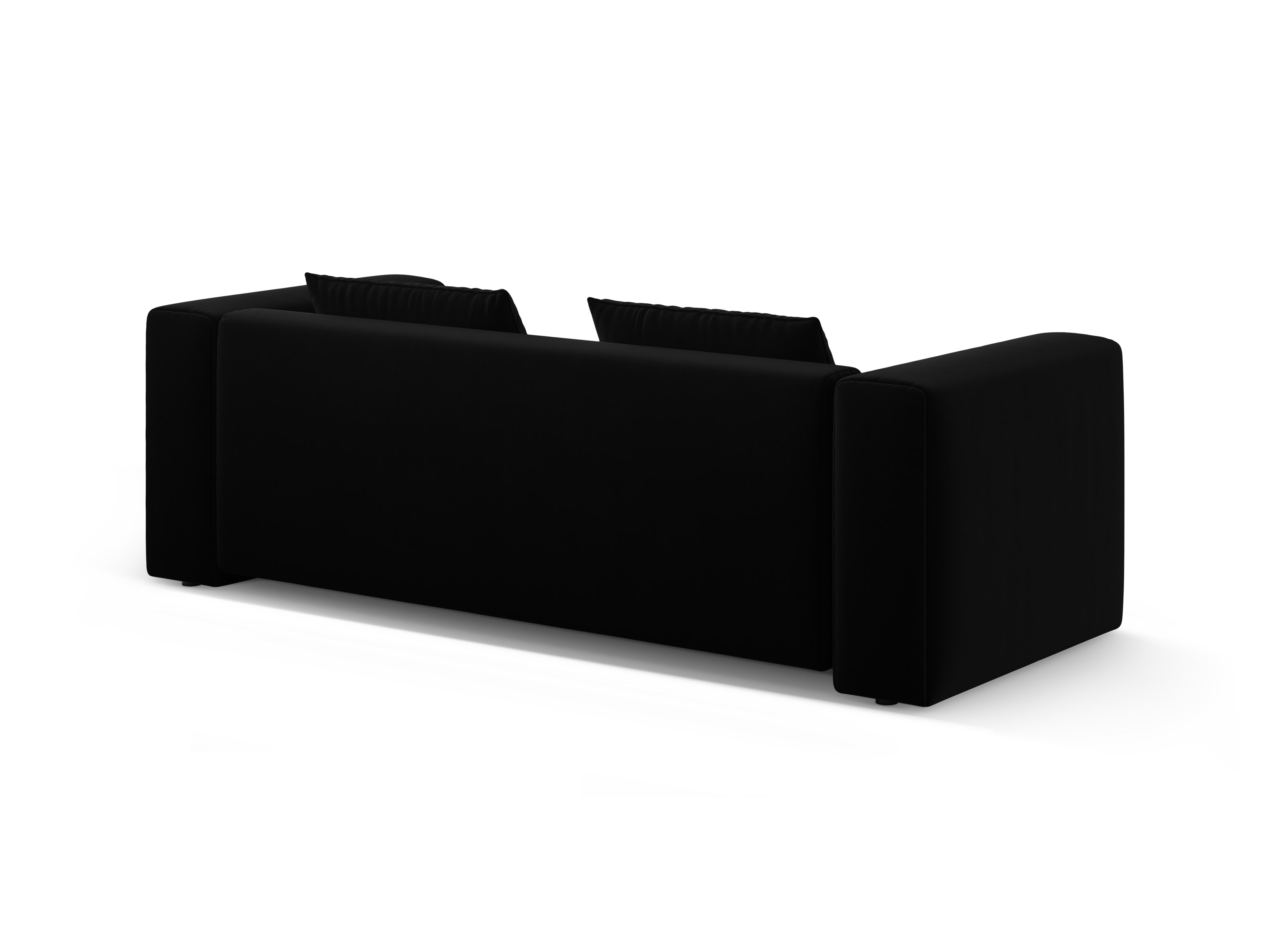 Sofa z jemného zamatového materiálu pre 3 osoby s funkciou spania VERONA čierna
