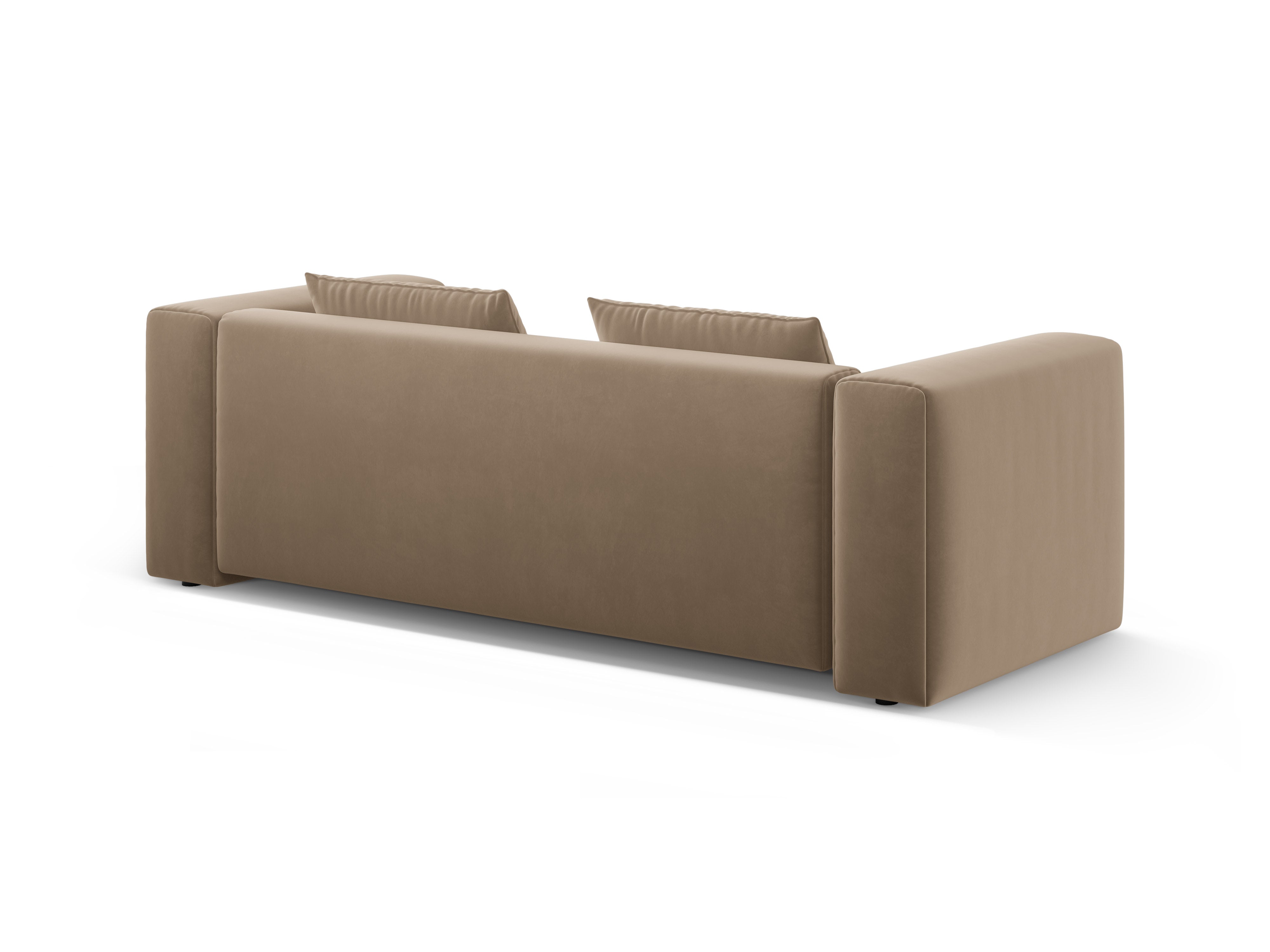 Sofa aksamitna 3-osobowa z funkcją spania VERONA piaskowy