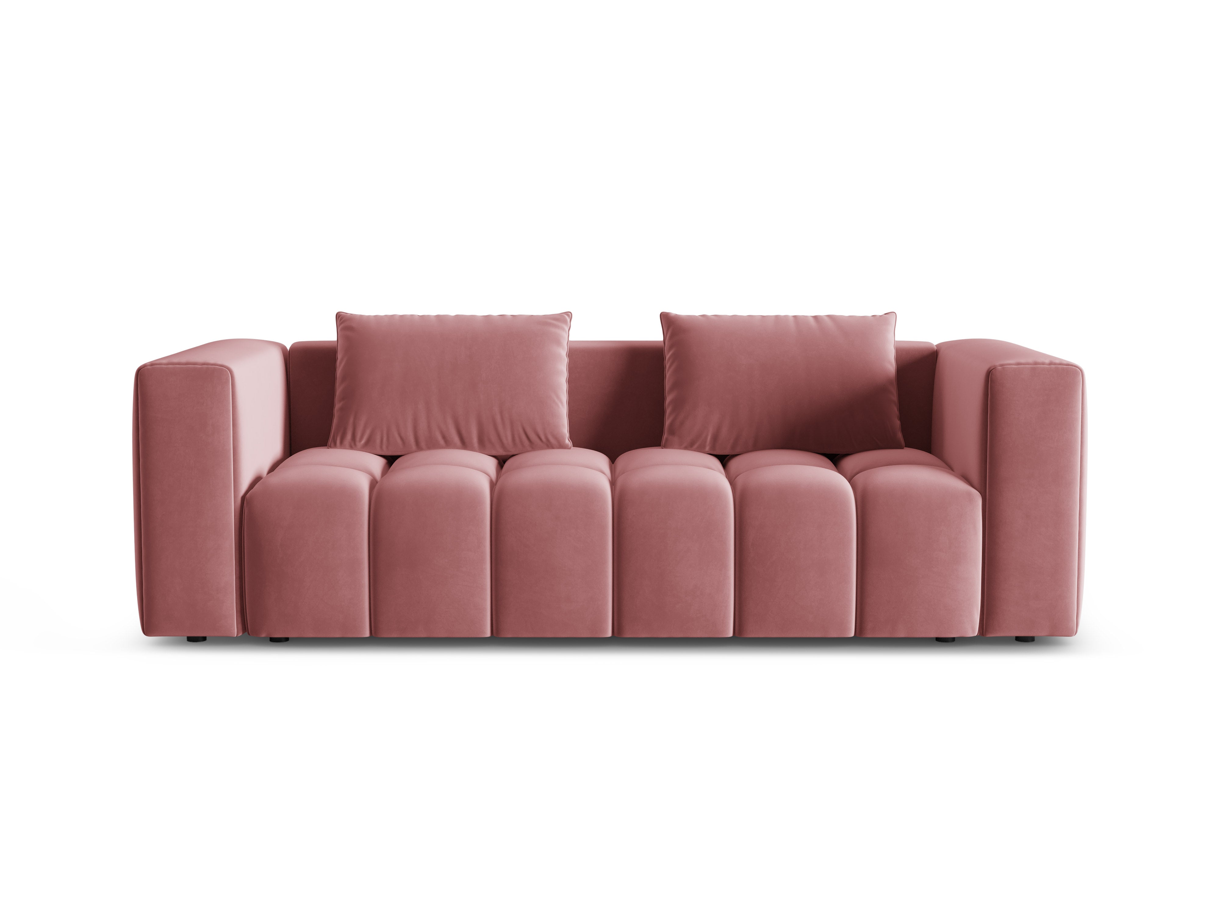 Sofa z jemného zamatového materiálu pre 3 osoby s funkciou spania VERONA ružový plameniak