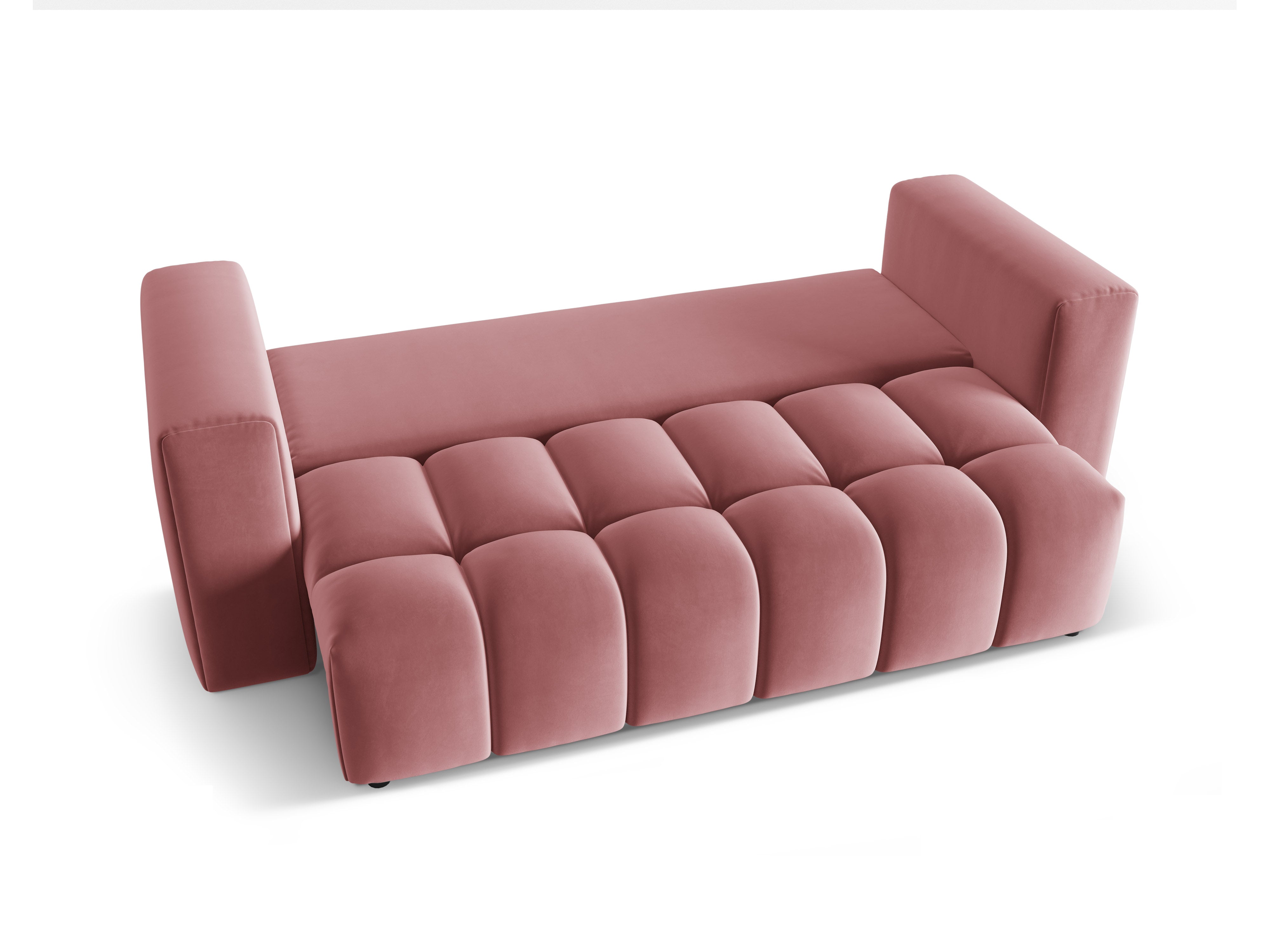 Sofa z jemného zamatového materiálu pre 3 osoby s funkciou spania VERONA ružový plameniak
