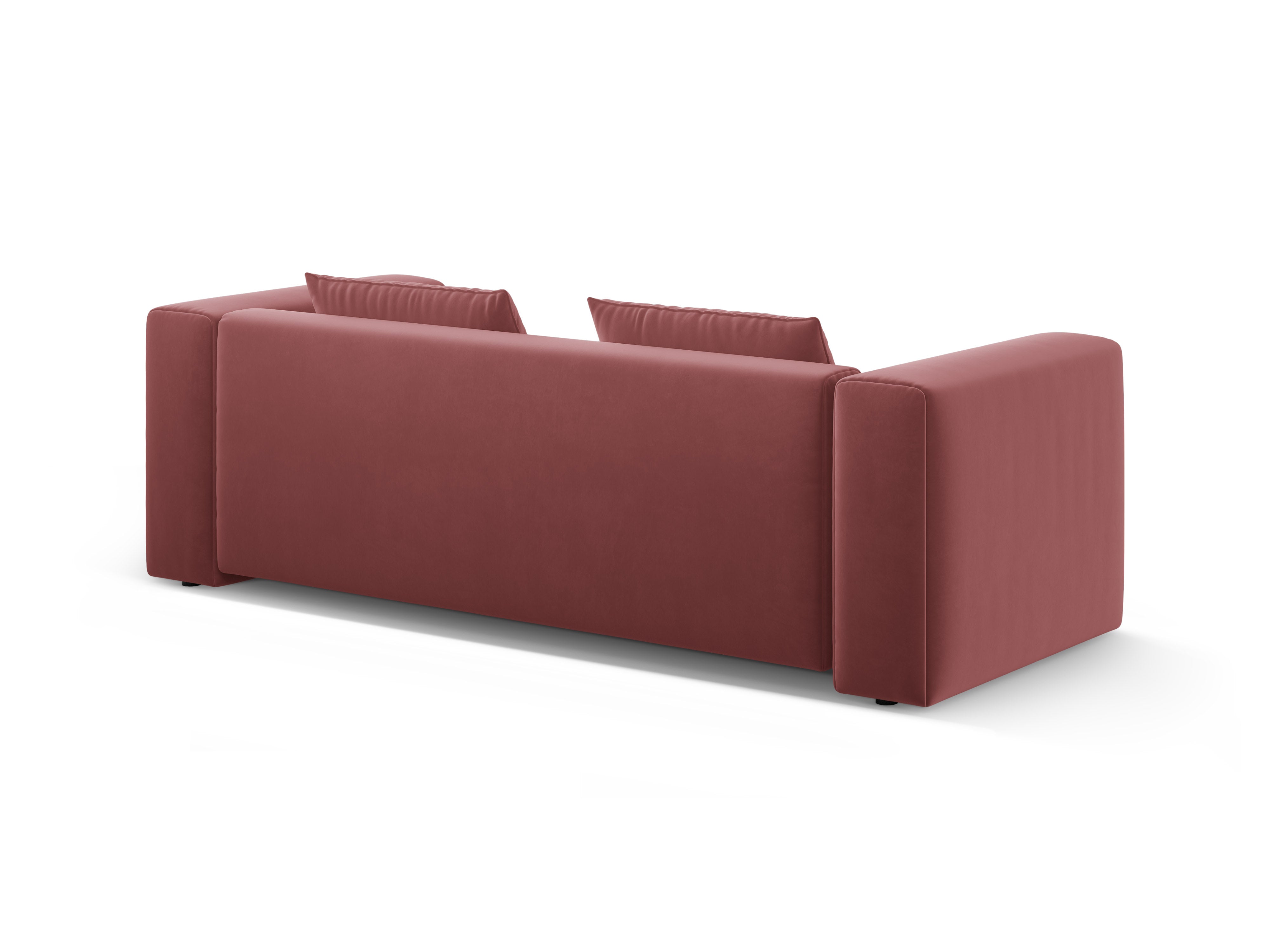 Sofa z jemného zamatového materiálu pre 3 osoby s funkciou spania VERONA ružový plameniak