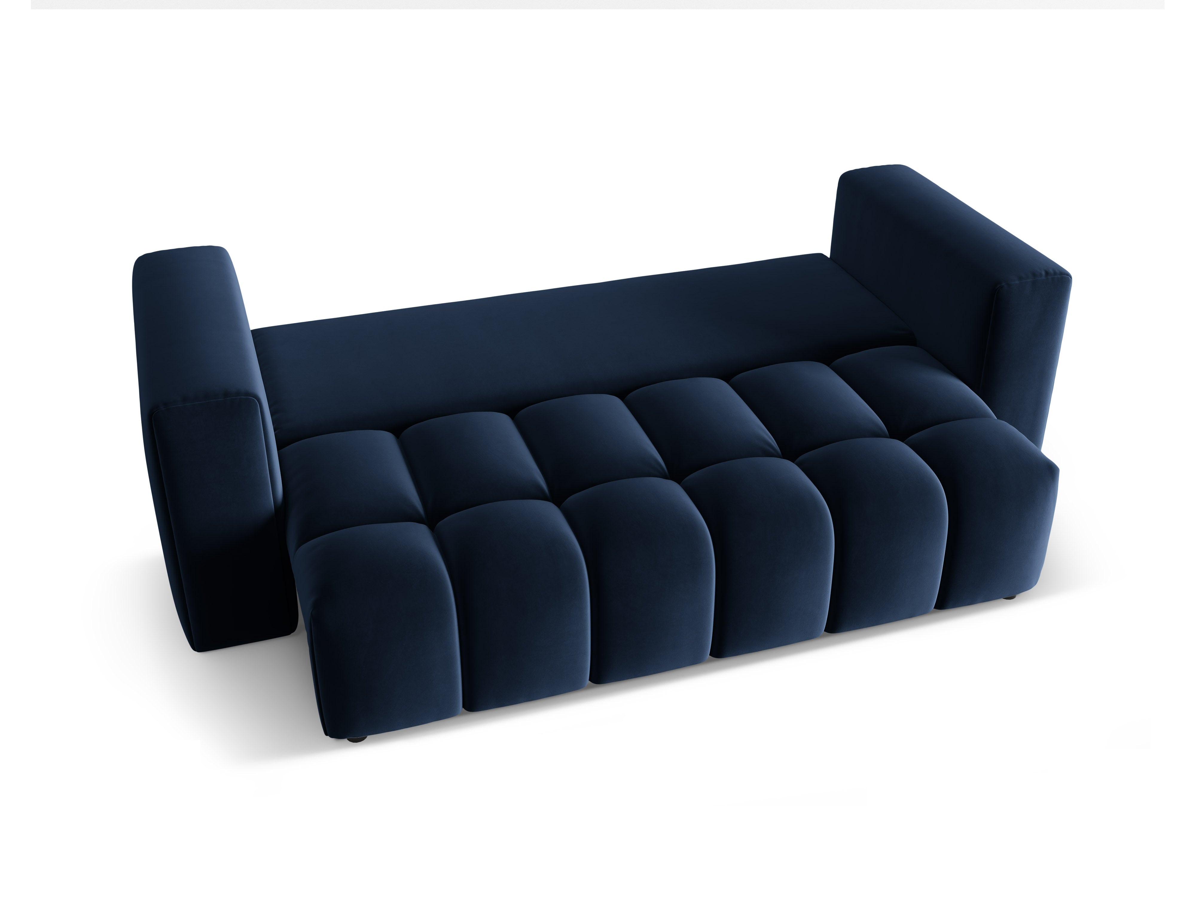 Sofa z jemného zamatového materiálu pre 3 osoby s funkciou spania VERONA kráľovská modrá