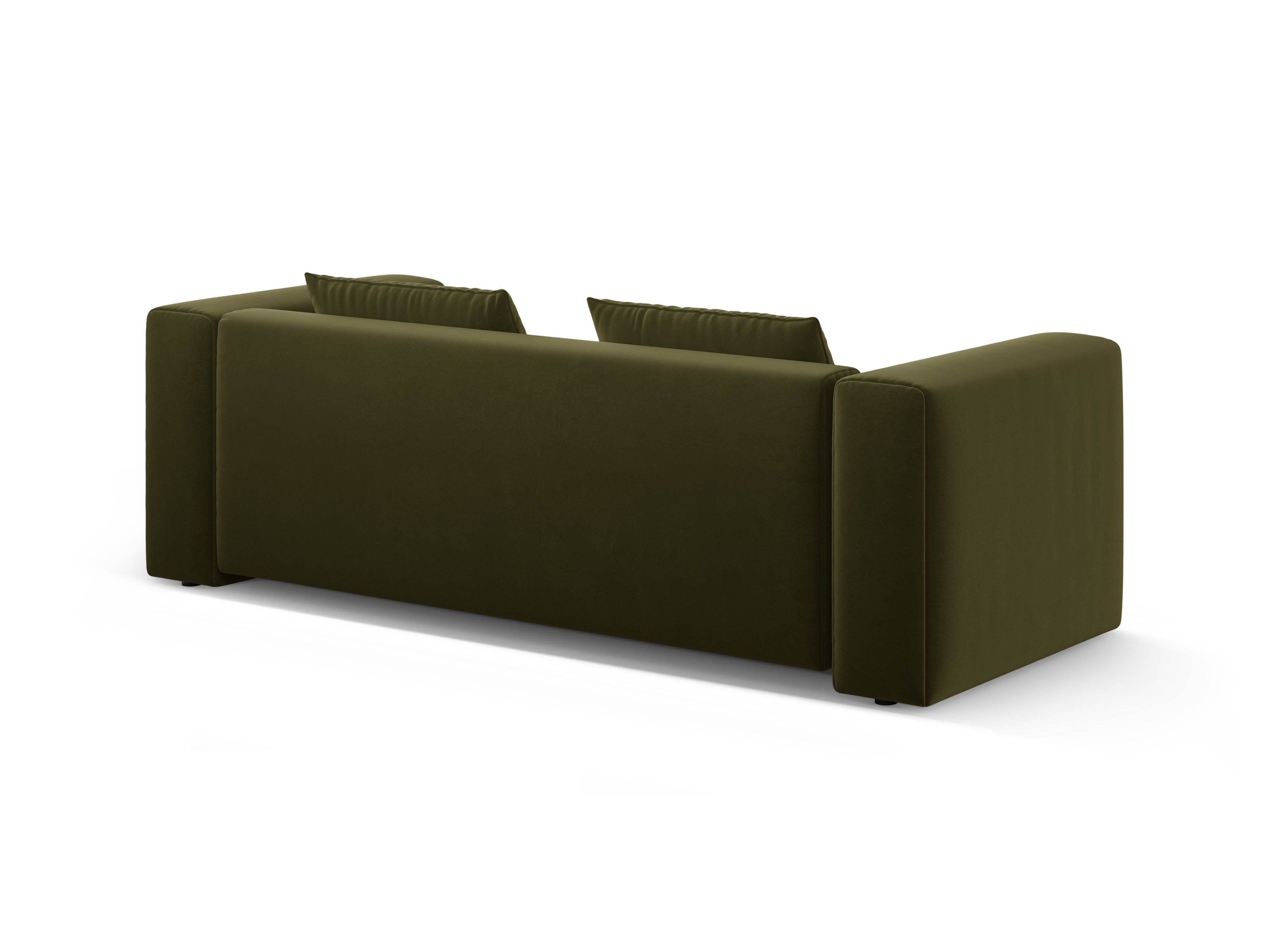Sofa z jemného zamatového materiálu pre 3 osoby s funkciou spania VERONA svetlozelená